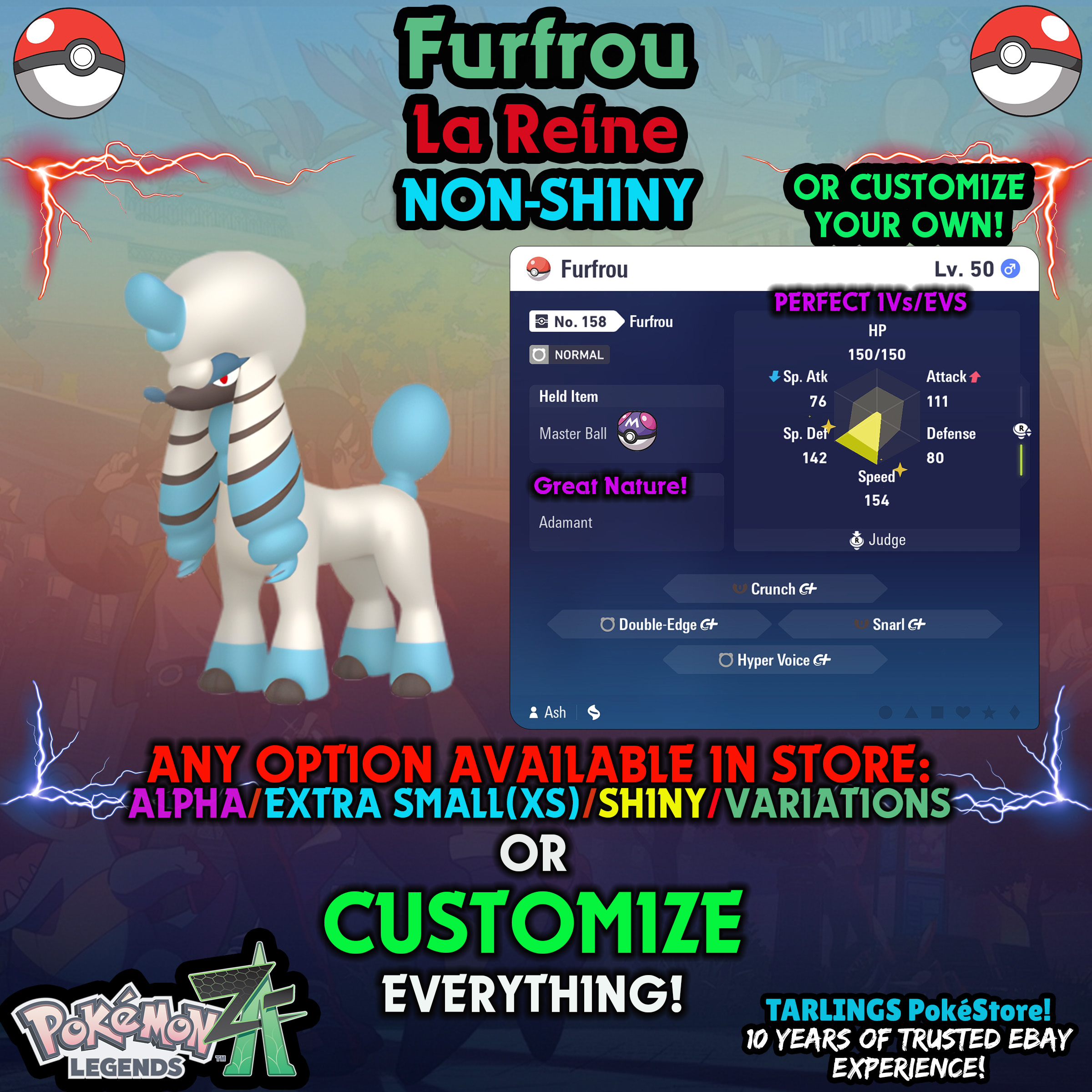 Pokemon Legends ZA π Furfrou - SHINY/NON-SHINY/ALPHAS/X-SMALL β¨ OR CUSTOM β¨ - Picture 18 of 182