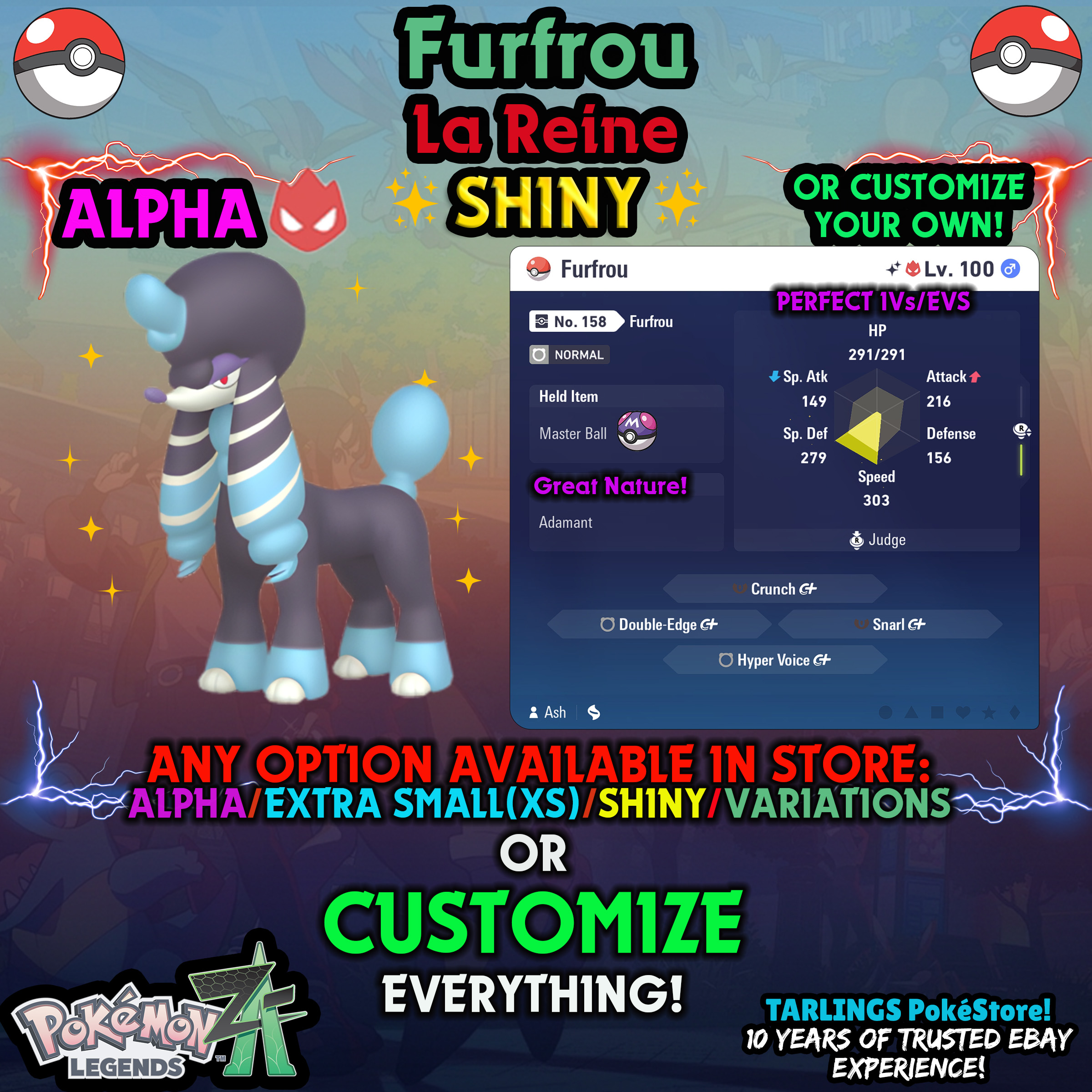Pokemon Legends ZA π Furfrou - SHINY/NON-SHINY/ALPHAS/X-SMALL β¨ OR CUSTOM β¨ - Picture 118 of 182