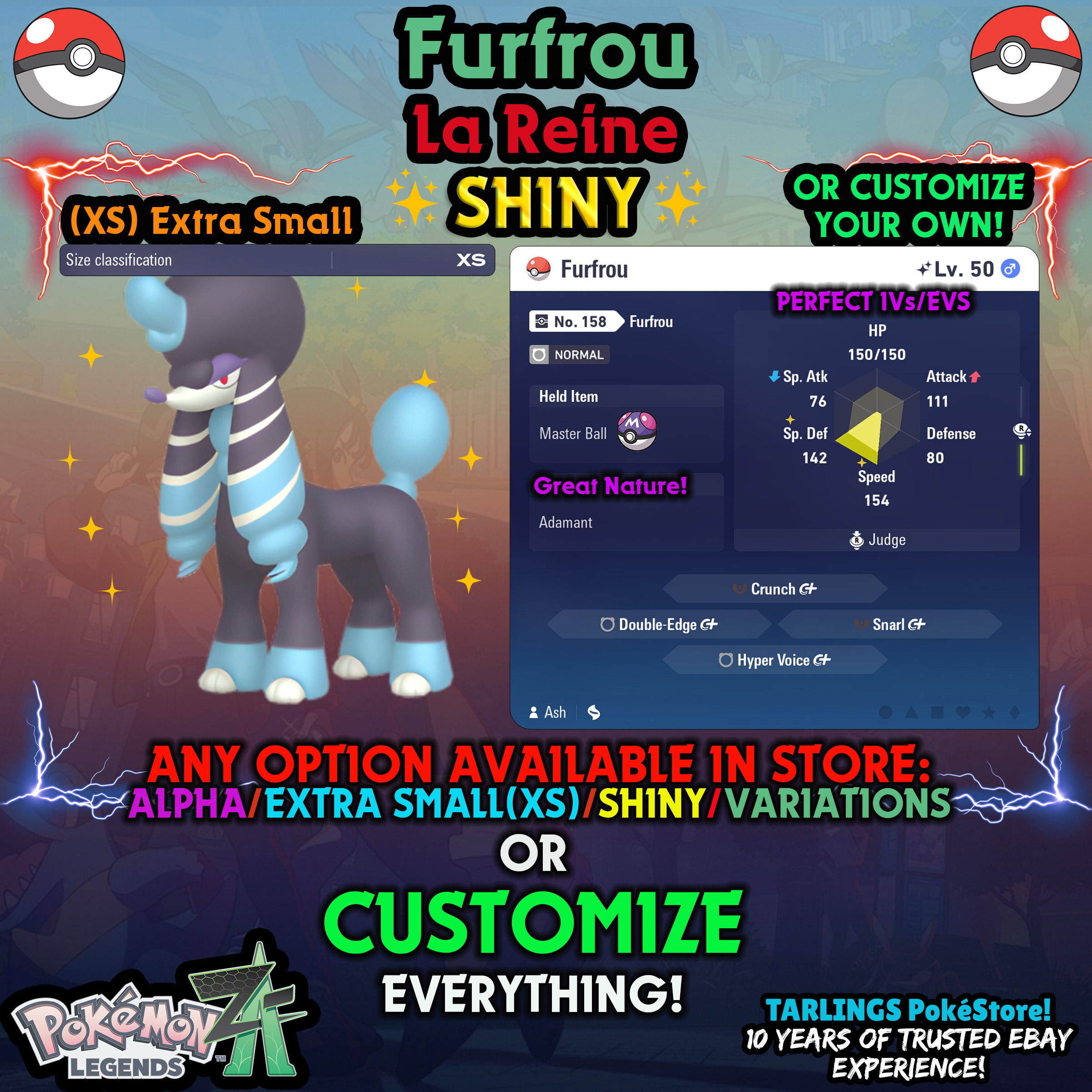 Pokemon Legends ZA π Furfrou - SHINY/NON-SHINY/ALPHAS/X-SMALL β¨ OR CUSTOM β¨ - Picture 168 of 182