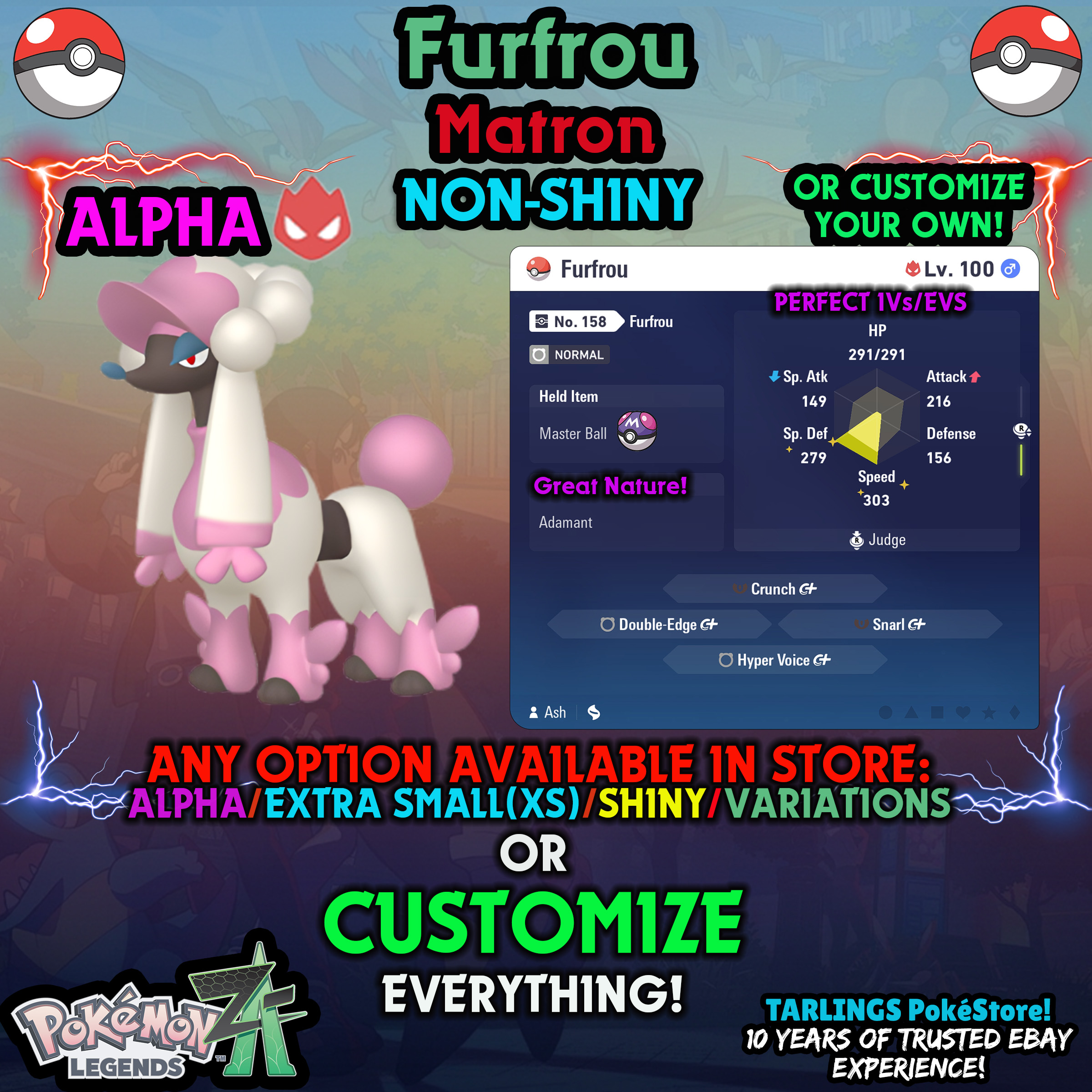 Pokemon Legends ZA π Furfrou - SHINY/NON-SHINY/ALPHAS/X-SMALL β¨ OR CUSTOM β¨ - Picture 89 of 182