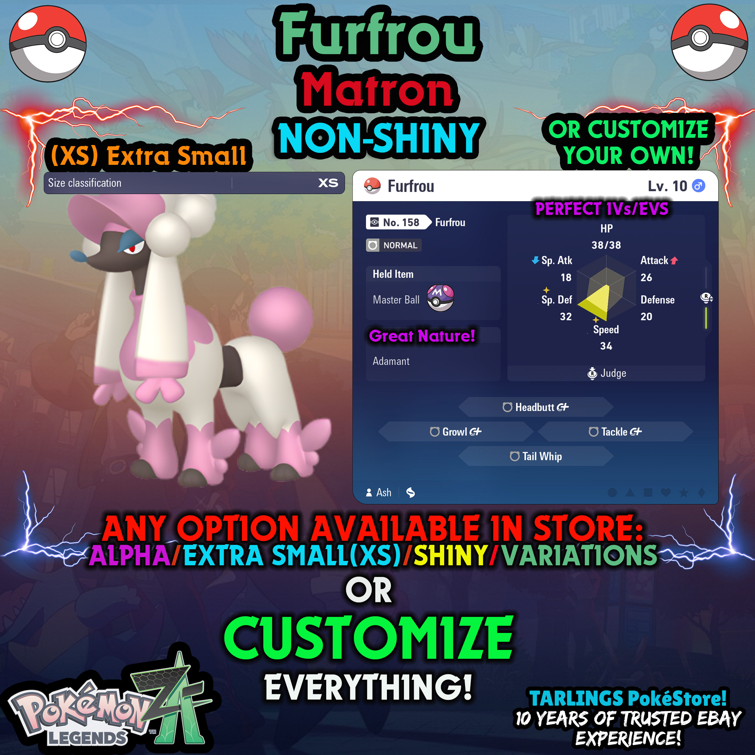 Pokemon Legends ZA π Furfrou - SHINY/NON-SHINY/ALPHAS/X-SMALL β¨ OR CUSTOM β¨ - Picture 129 of 182