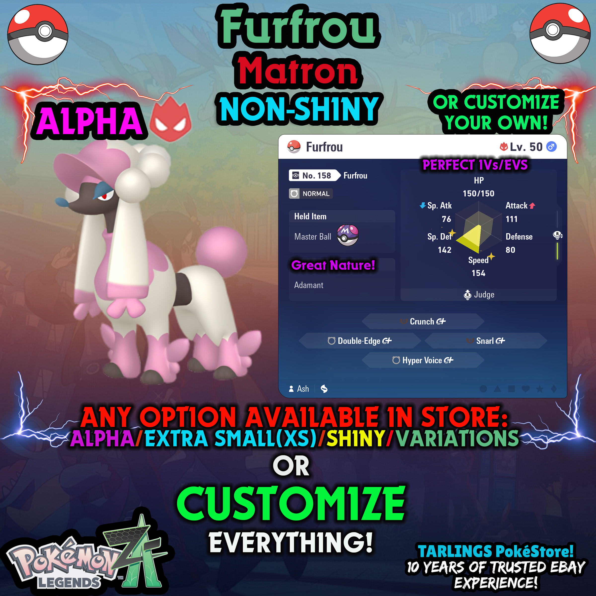 Pokemon Legends ZA π Furfrou - SHINY/NON-SHINY/ALPHAS/X-SMALL β¨ OR CUSTOM β¨ - Picture 79 of 182