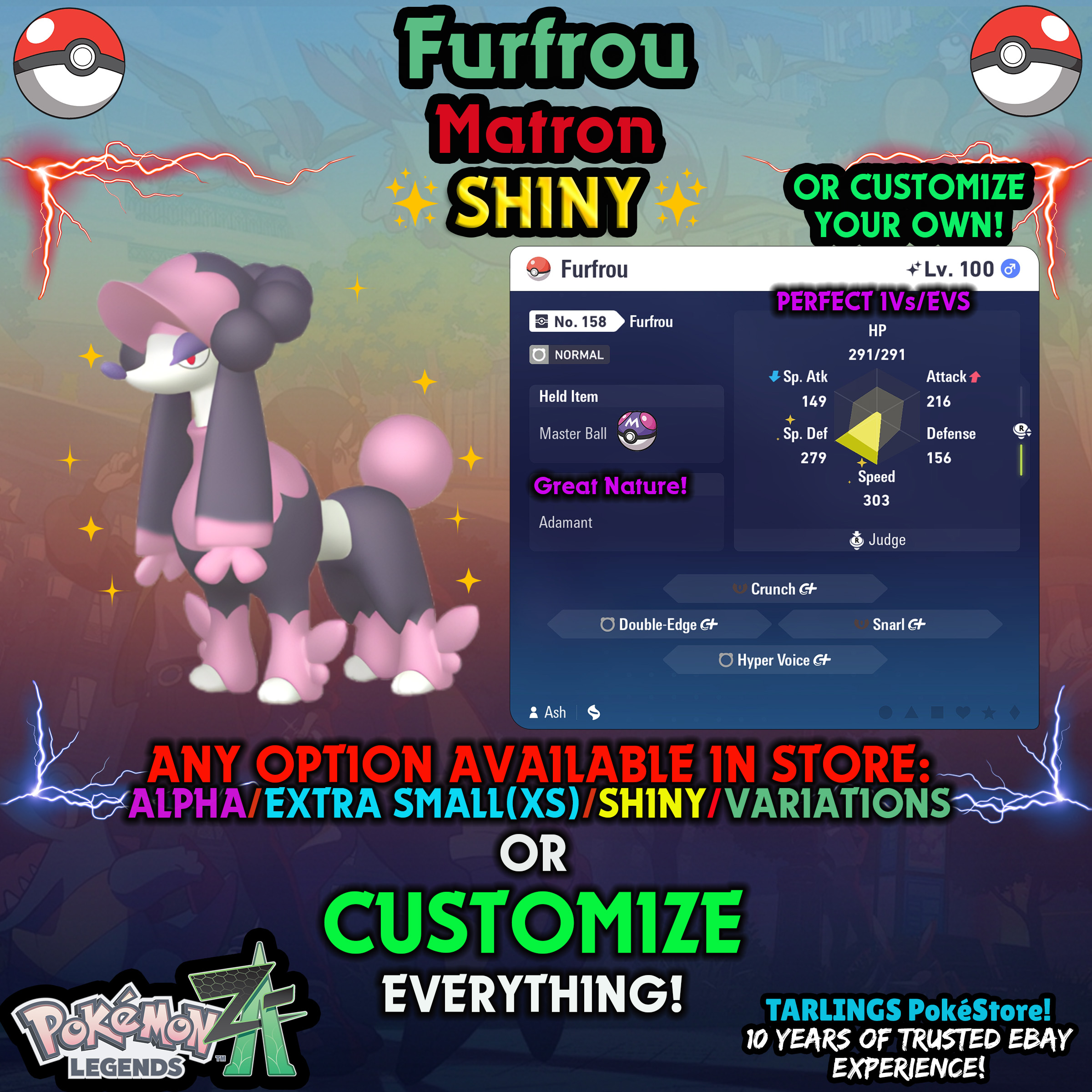 Pokemon Legends ZA π Furfrou - SHINY/NON-SHINY/ALPHAS/X-SMALL β¨ OR CUSTOM β¨ - Picture 59 of 182