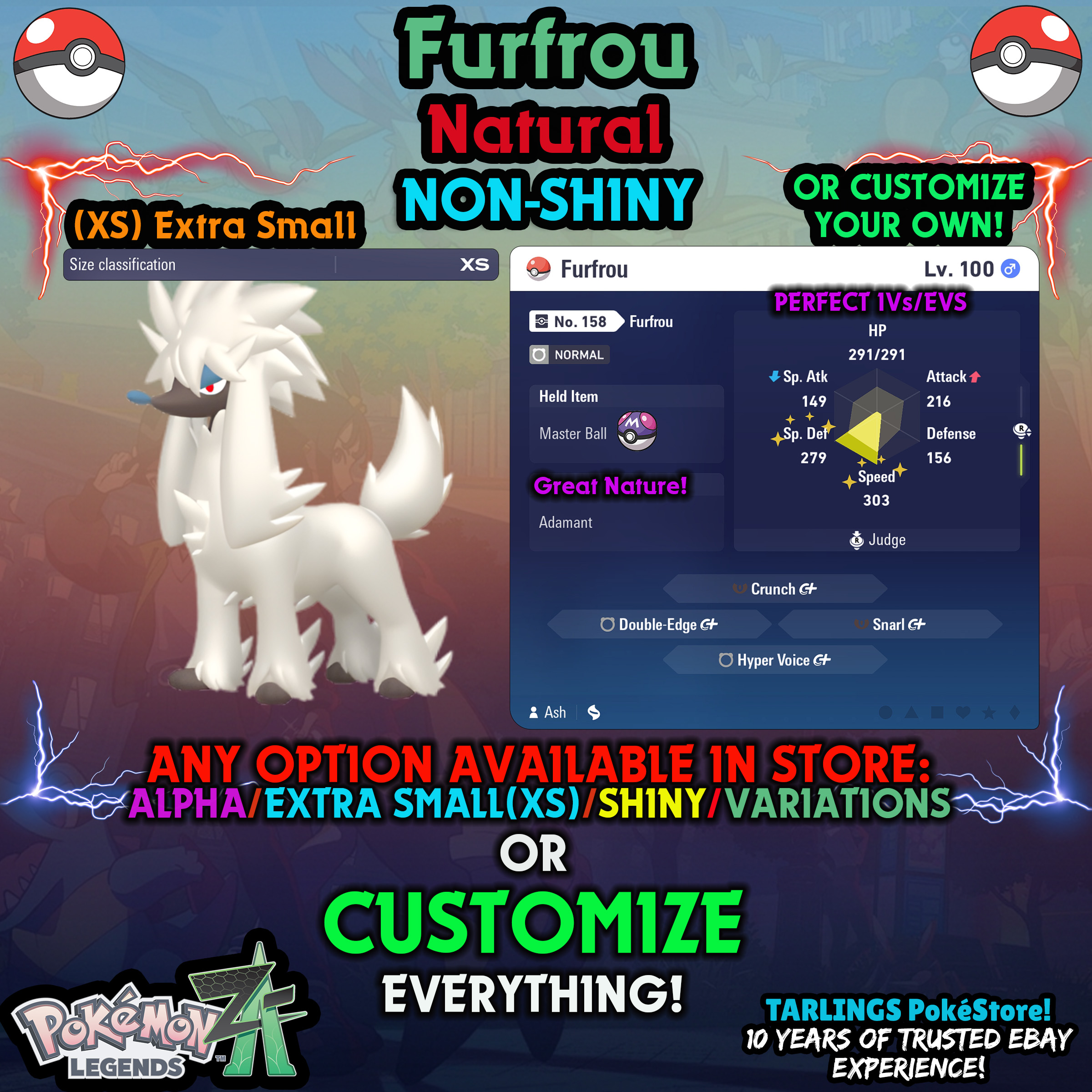 Pokemon Legends ZA π Furfrou - SHINY/NON-SHINY/ALPHAS/X-SMALL β¨ OR CUSTOM β¨ - Picture 150 of 182