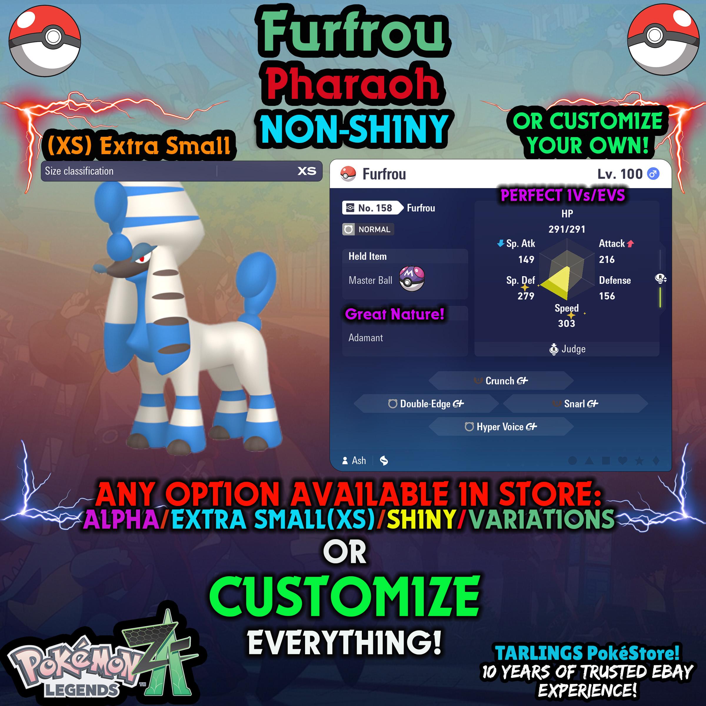 Pokemon Legends ZA π Furfrou - SHINY/NON-SHINY/ALPHAS/X-SMALL β¨ OR CUSTOM β¨ - Picture 151 of 182