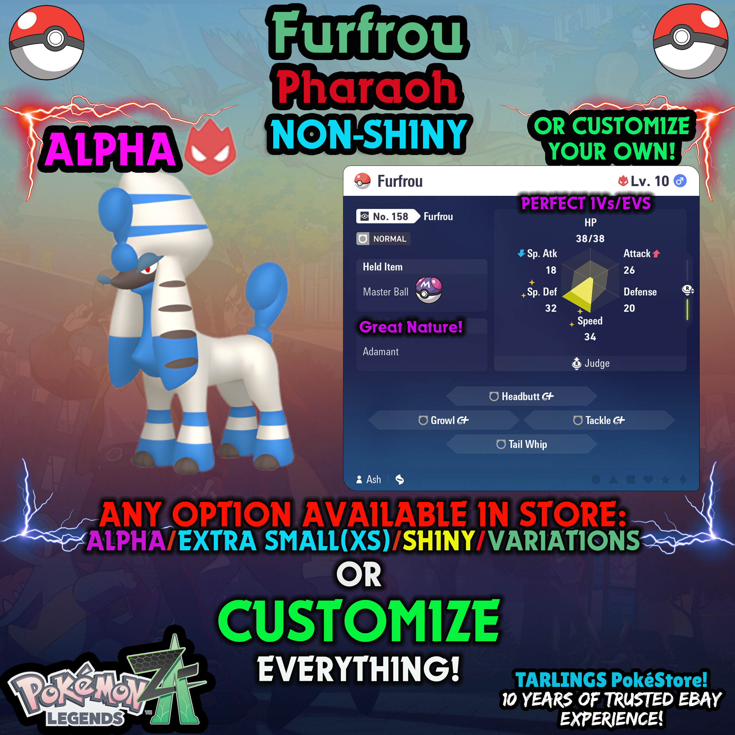 Pokemon Legends ZA π Furfrou - SHINY/NON-SHINY/ALPHAS/X-SMALL β¨ OR CUSTOM β¨ - Picture 71 of 182