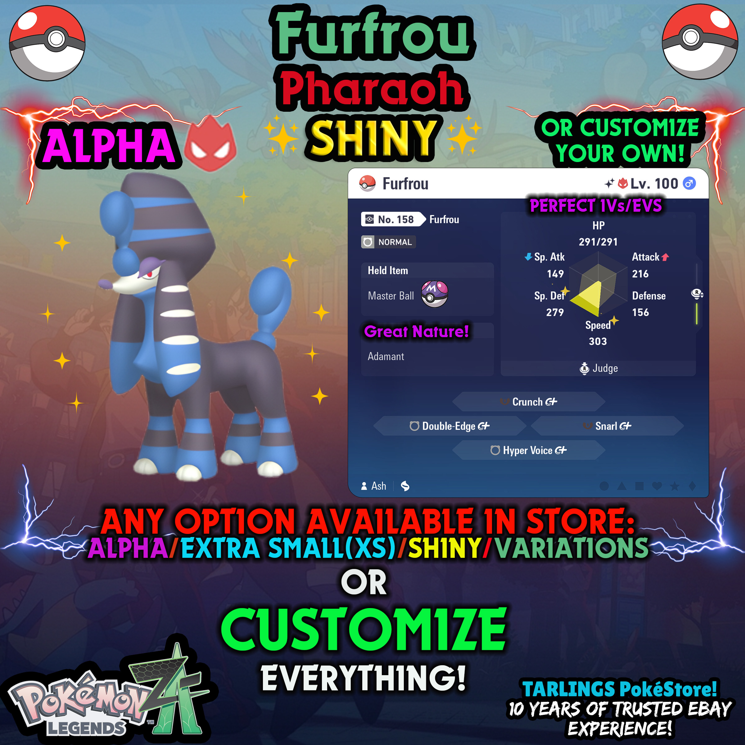 Pokemon Legends ZA π Furfrou - SHINY/NON-SHINY/ALPHAS/X-SMALL β¨ OR CUSTOM β¨ - Picture 121 of 182
