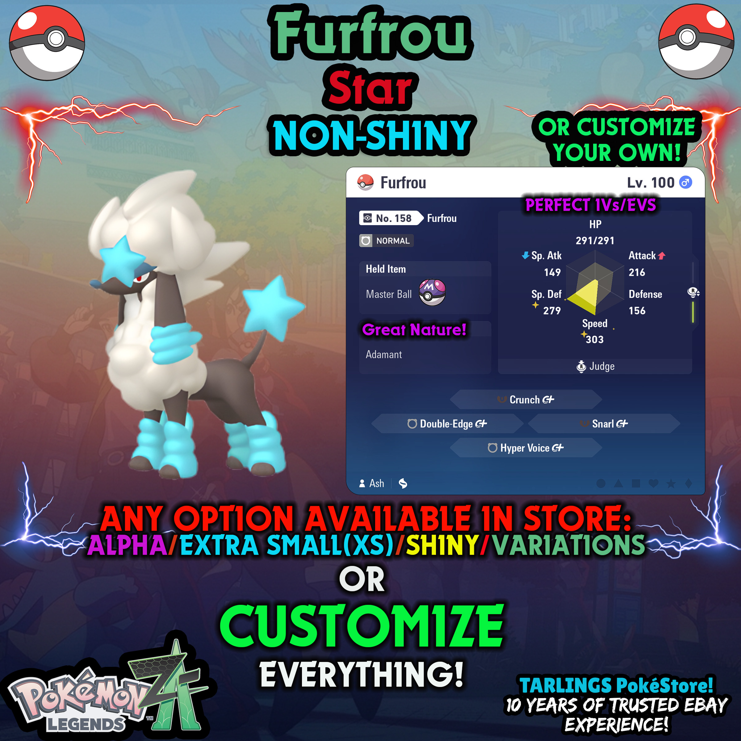 Pokemon Legends ZA π Furfrou - SHINY/NON-SHINY/ALPHAS/X-SMALL β¨ OR CUSTOM β¨ - Picture 32 of 182