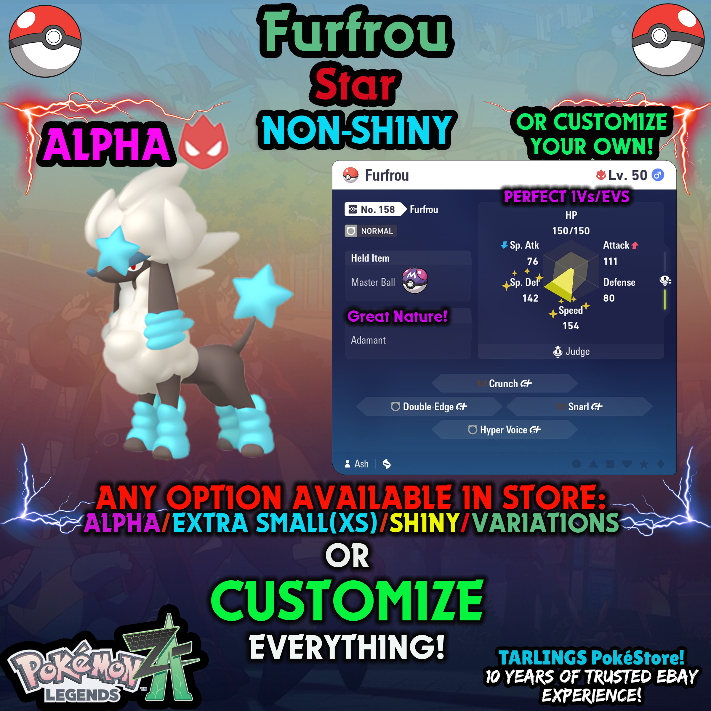 Pokemon Legends ZA π Furfrou - SHINY/NON-SHINY/ALPHAS/X-SMALL β¨ OR CUSTOM β¨ - Picture 82 of 182