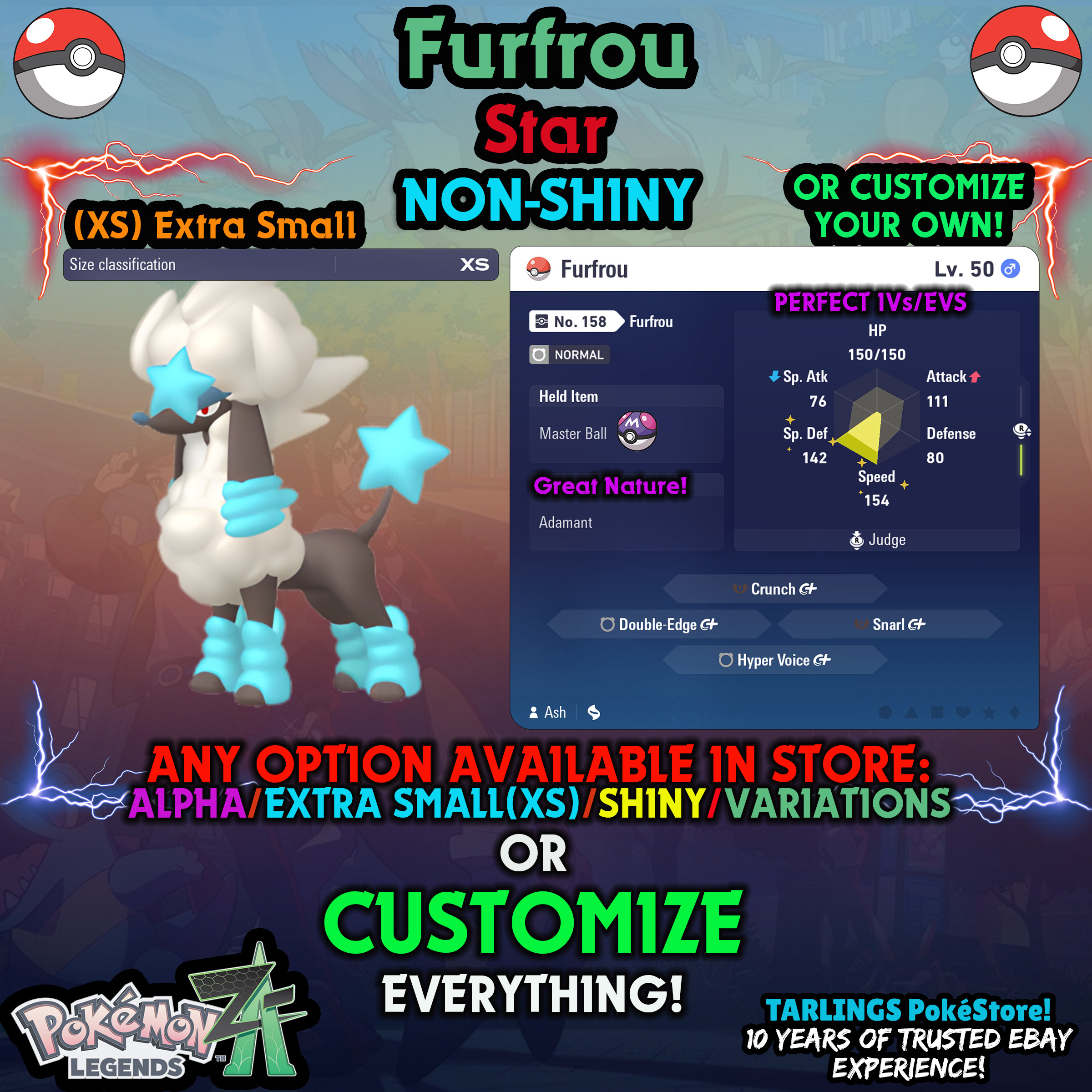 Pokemon Legends ZA π Furfrou - SHINY/NON-SHINY/ALPHAS/X-SMALL β¨ OR CUSTOM β¨ - Picture 142 of 182