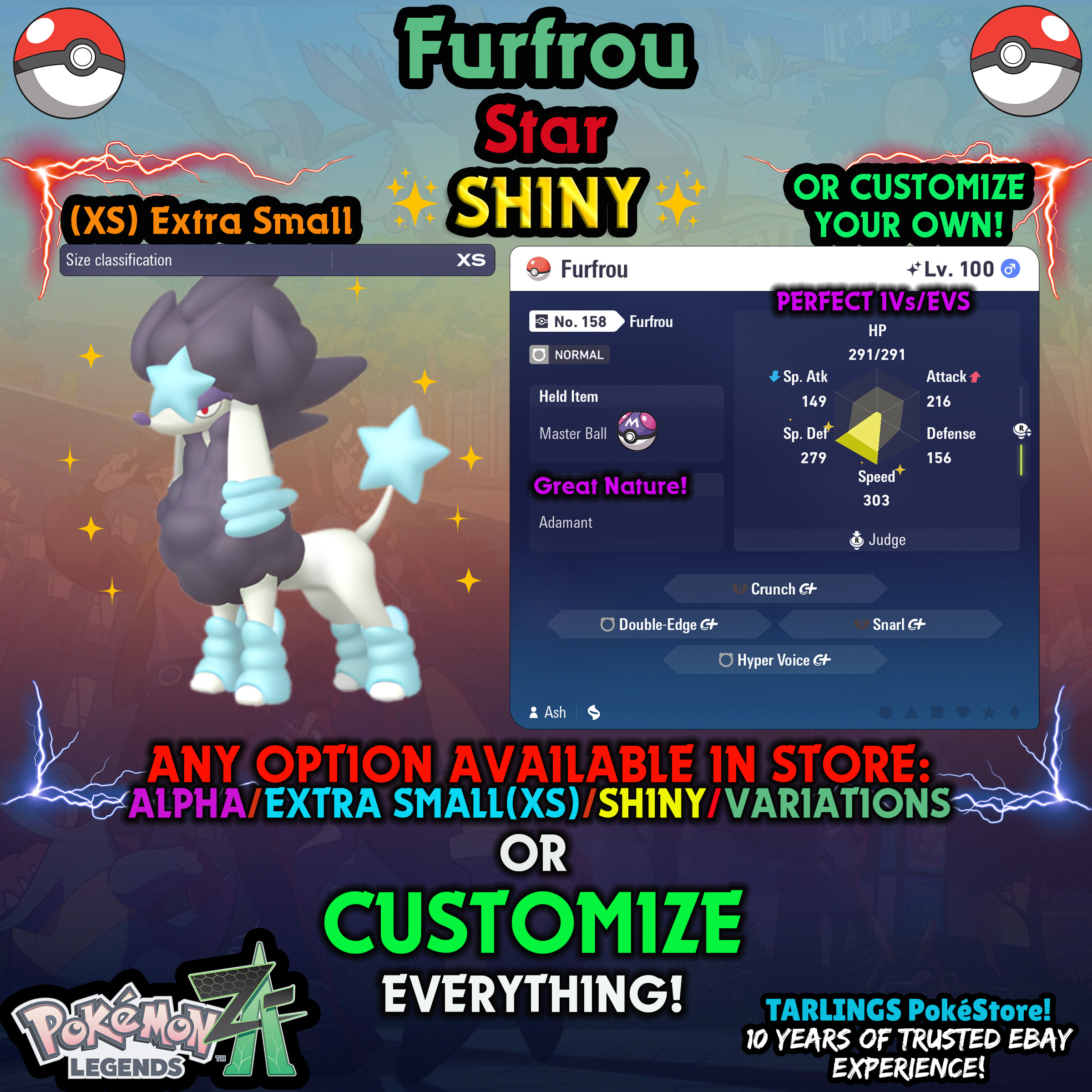 Pokemon Legends ZA π Furfrou - SHINY/NON-SHINY/ALPHAS/X-SMALL β¨ OR CUSTOM β¨ - Picture 182 of 182