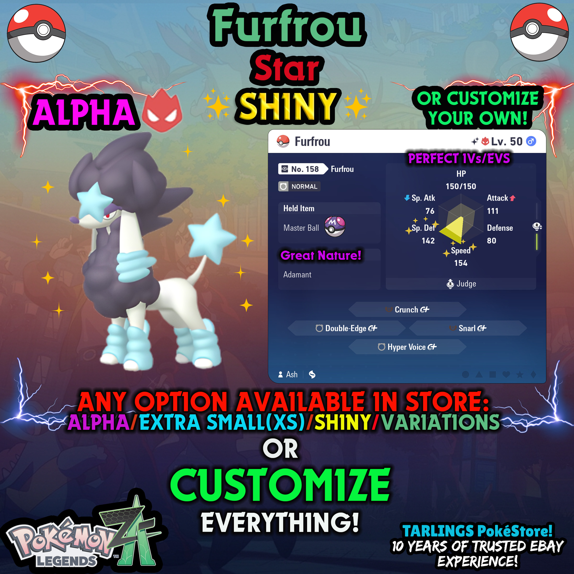 Pokemon Legends ZA π Furfrou - SHINY/NON-SHINY/ALPHAS/X-SMALL β¨ OR CUSTOM β¨ - Picture 112 of 182