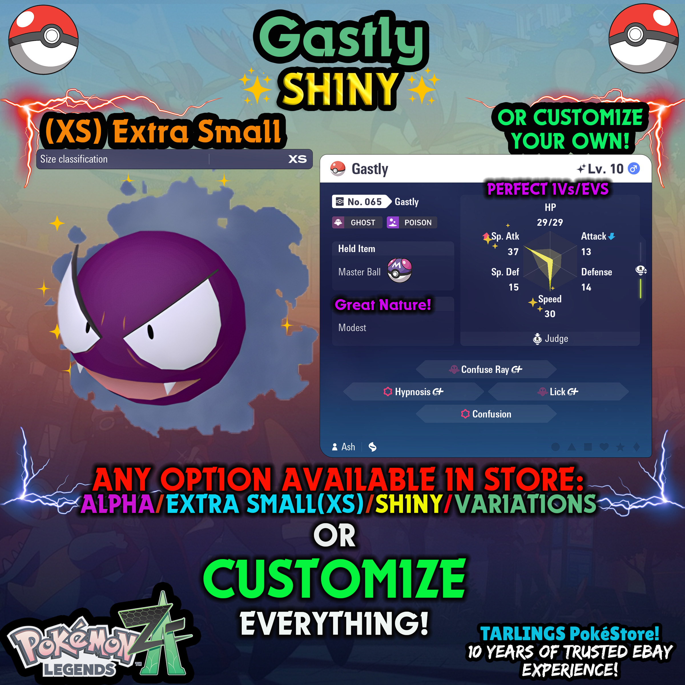 Pokemon Legends ZA π (XS) EXTRA SMALL - LOW LEVELS - SHINY β¨ IVs/Evs/CUSTOMS β¨ - Picture 35 of 146