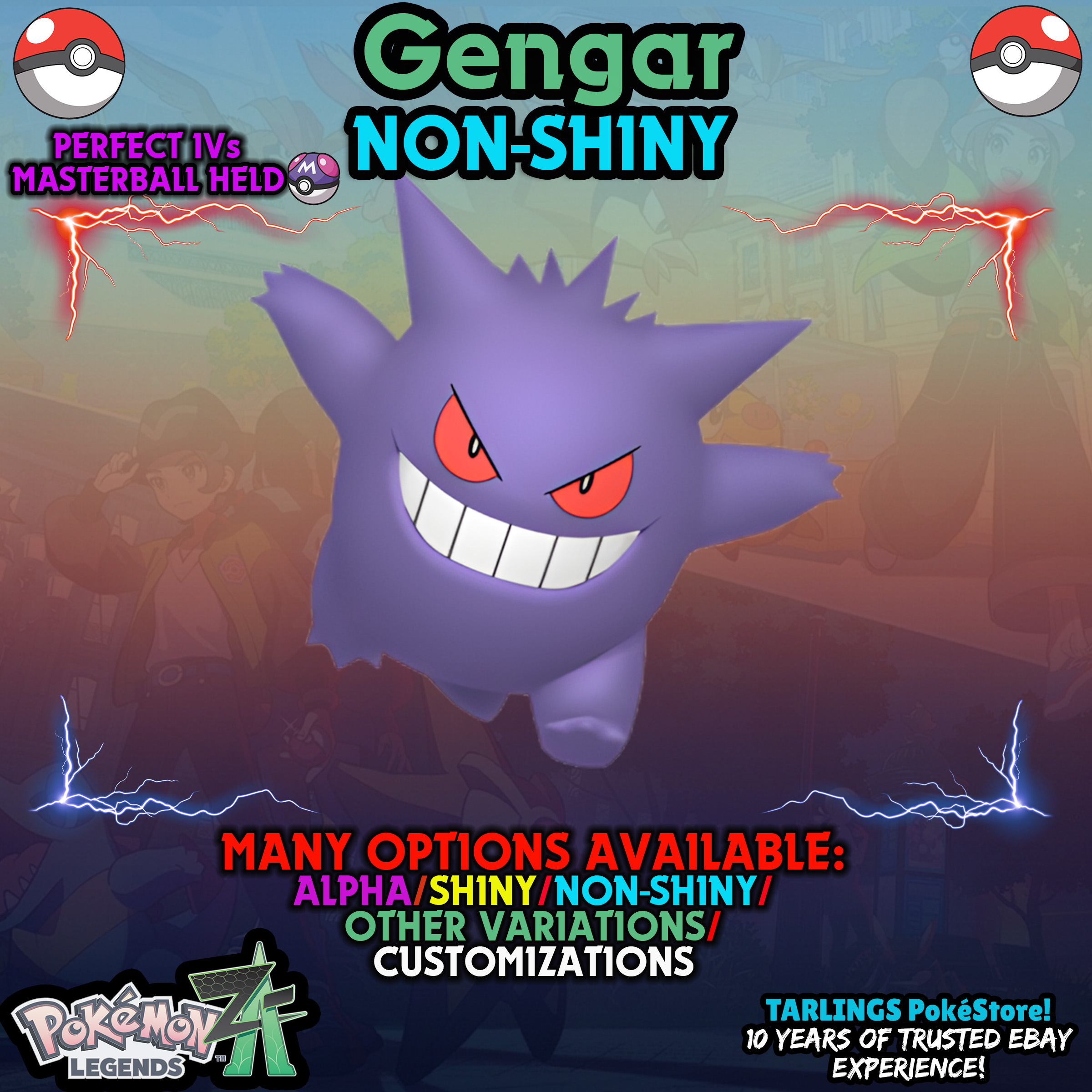 Pokemon Legends ZA π Gengar - SHINY/NON-SHINY/ALPHAS β¨ IVs/CUSTOMS β¨ - Picture 7 of 10