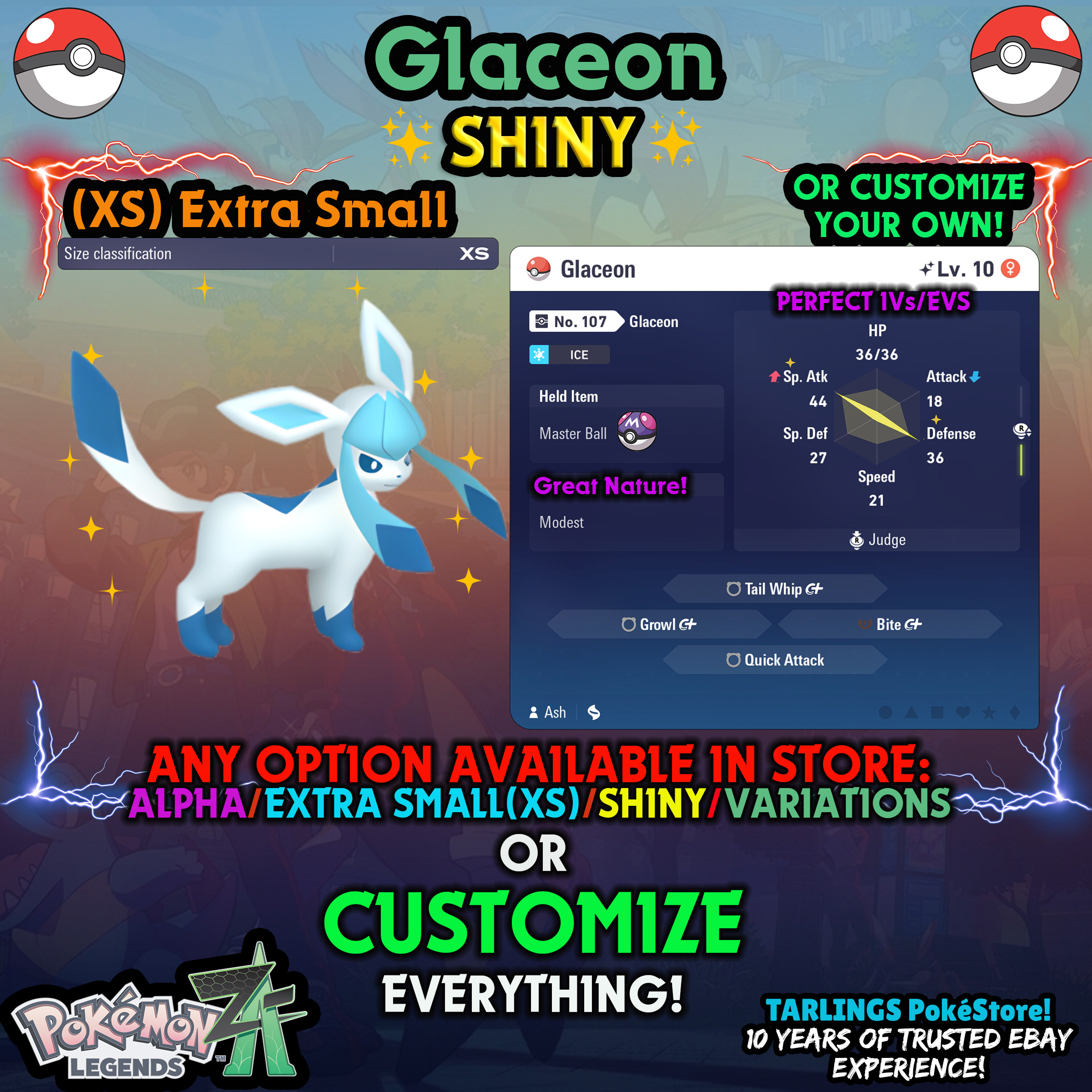 Pokemon Legends ZA π (XS) EXTRA SMALL - LOW LEVELS - SHINY β¨ IVs/Evs/CUSTOMS β¨ - Picture 62 of 146