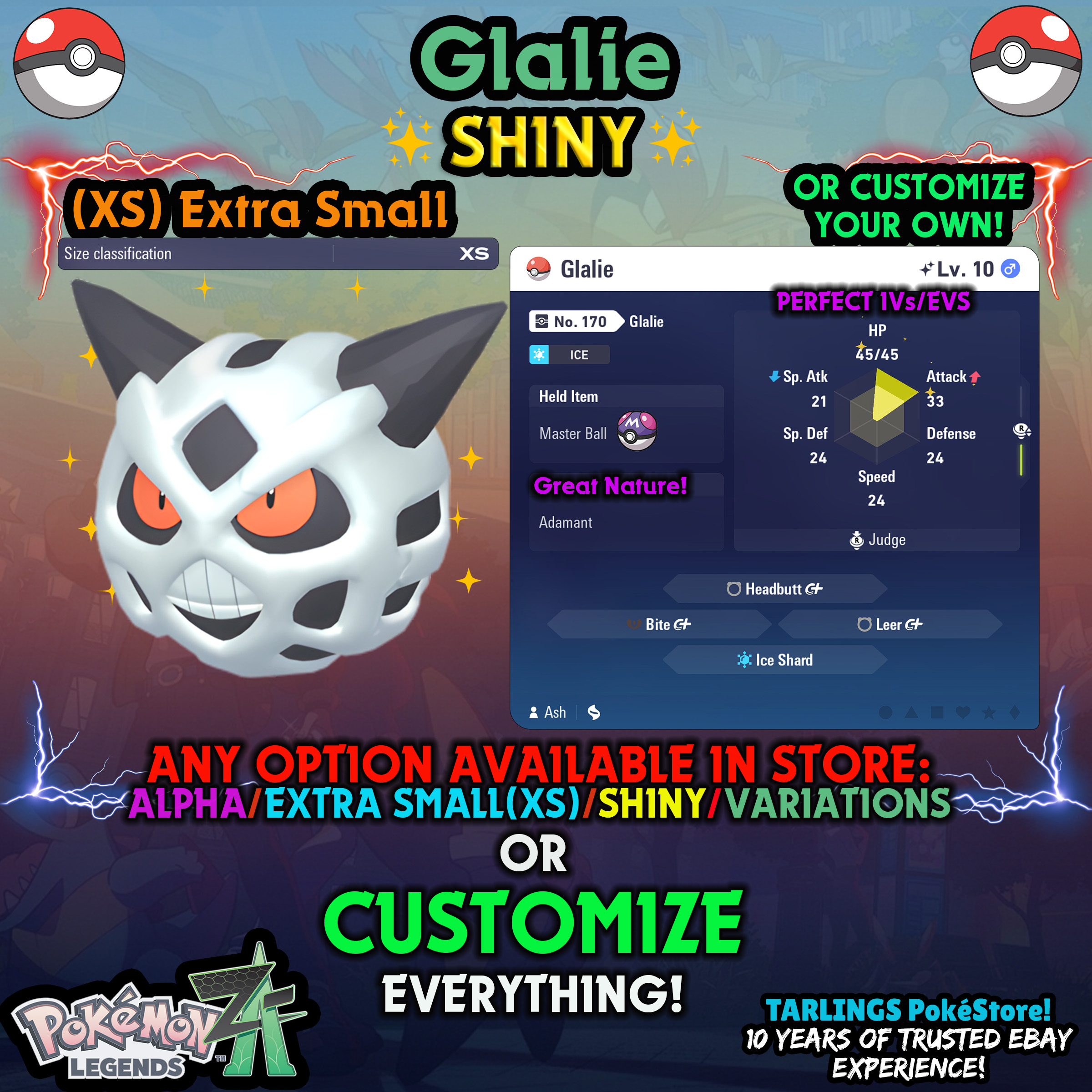 Pokemon Legends ZA π (XS) EXTRA SMALL - LOW LEVELS - SHINY β¨ IVs/Evs/CUSTOMS β¨ - Picture 111 of 146