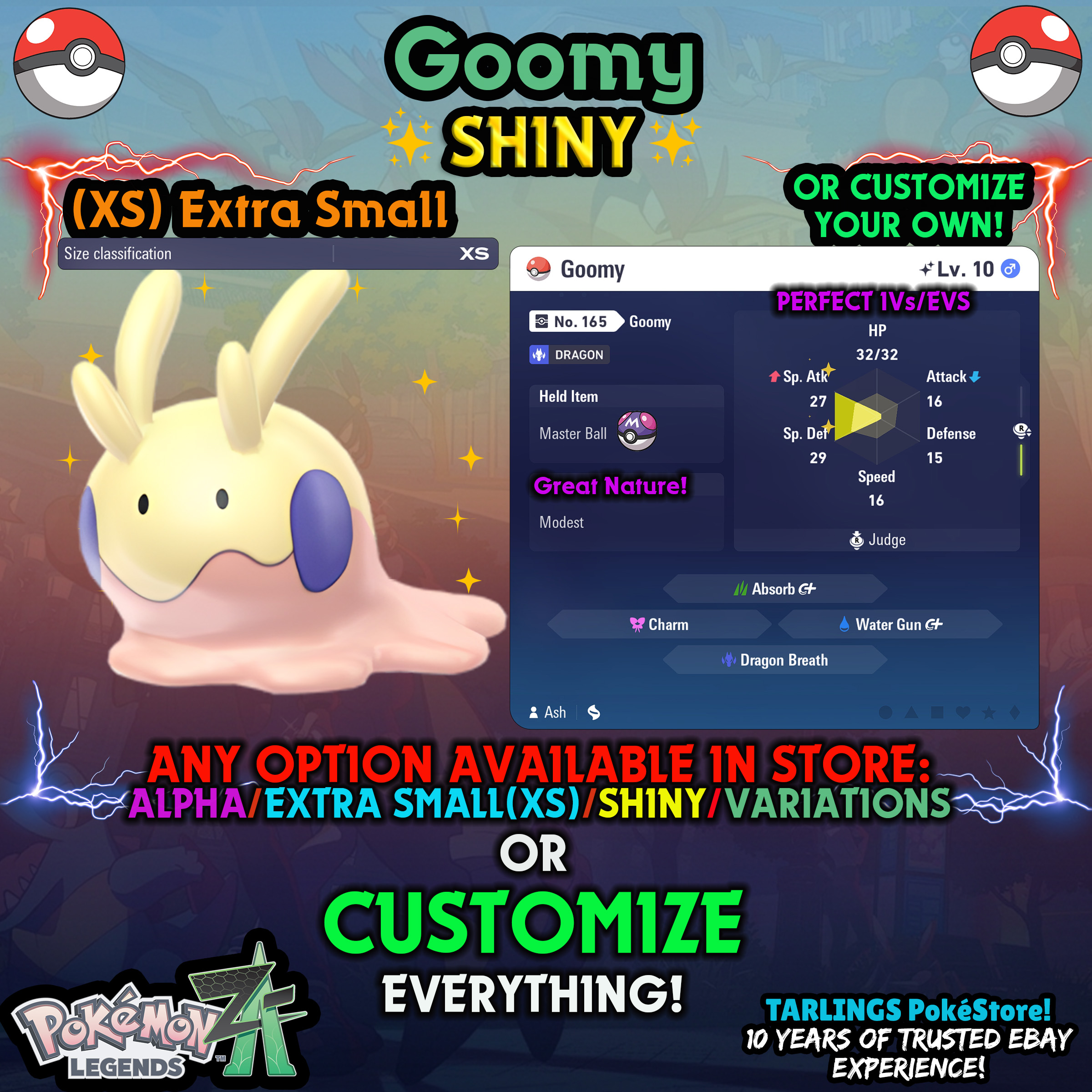 Pokemon Legends ZA π (XS) EXTRA SMALL - LOW LEVELS - SHINY β¨ IVs/Evs/CUSTOMS β¨ - Picture 108 of 146