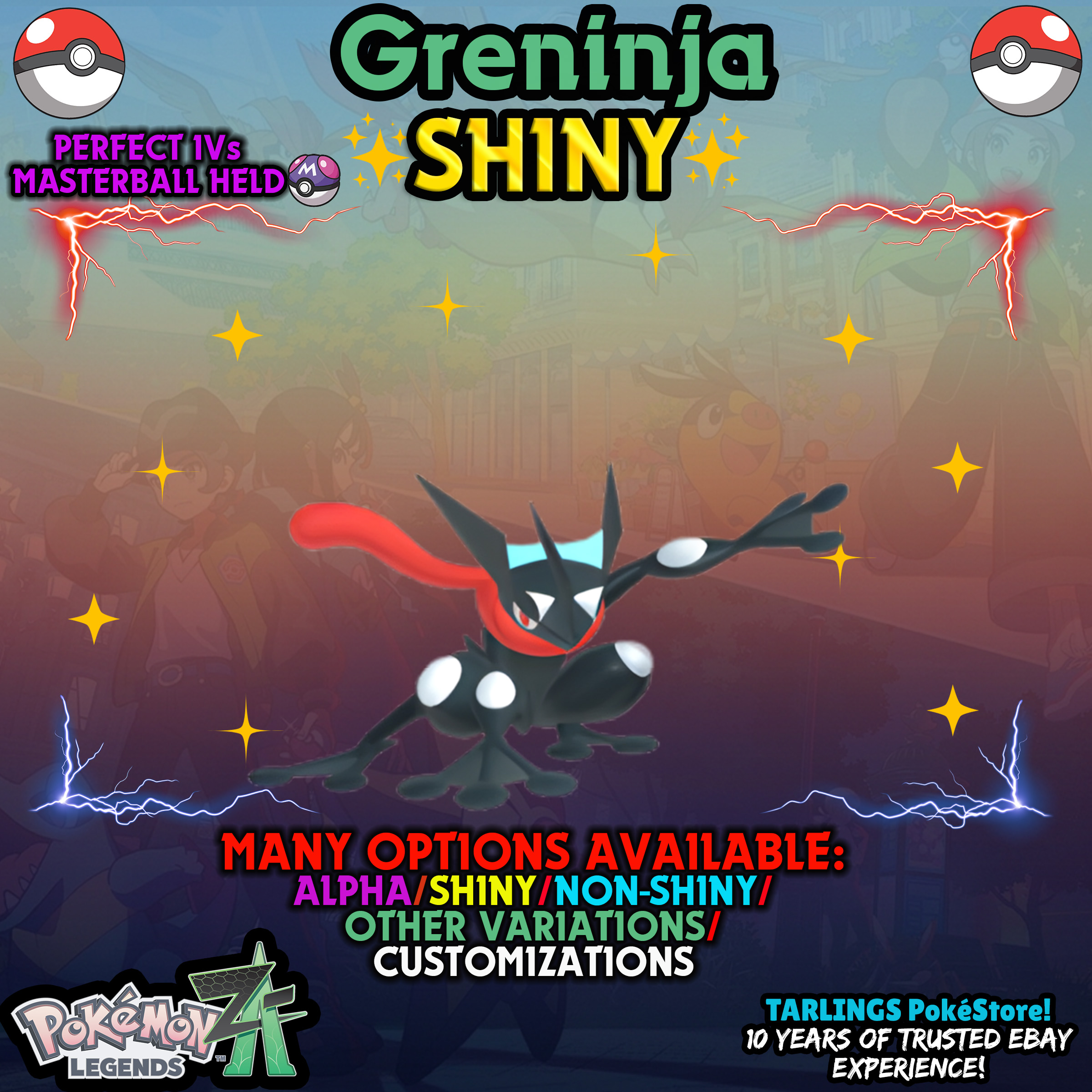 Pokemon Legends ZA π Greninja - SHINY/NON-SHINY/ALPHAS β¨ IVs/CUSTOMS β¨ - Picture 3 of 10
