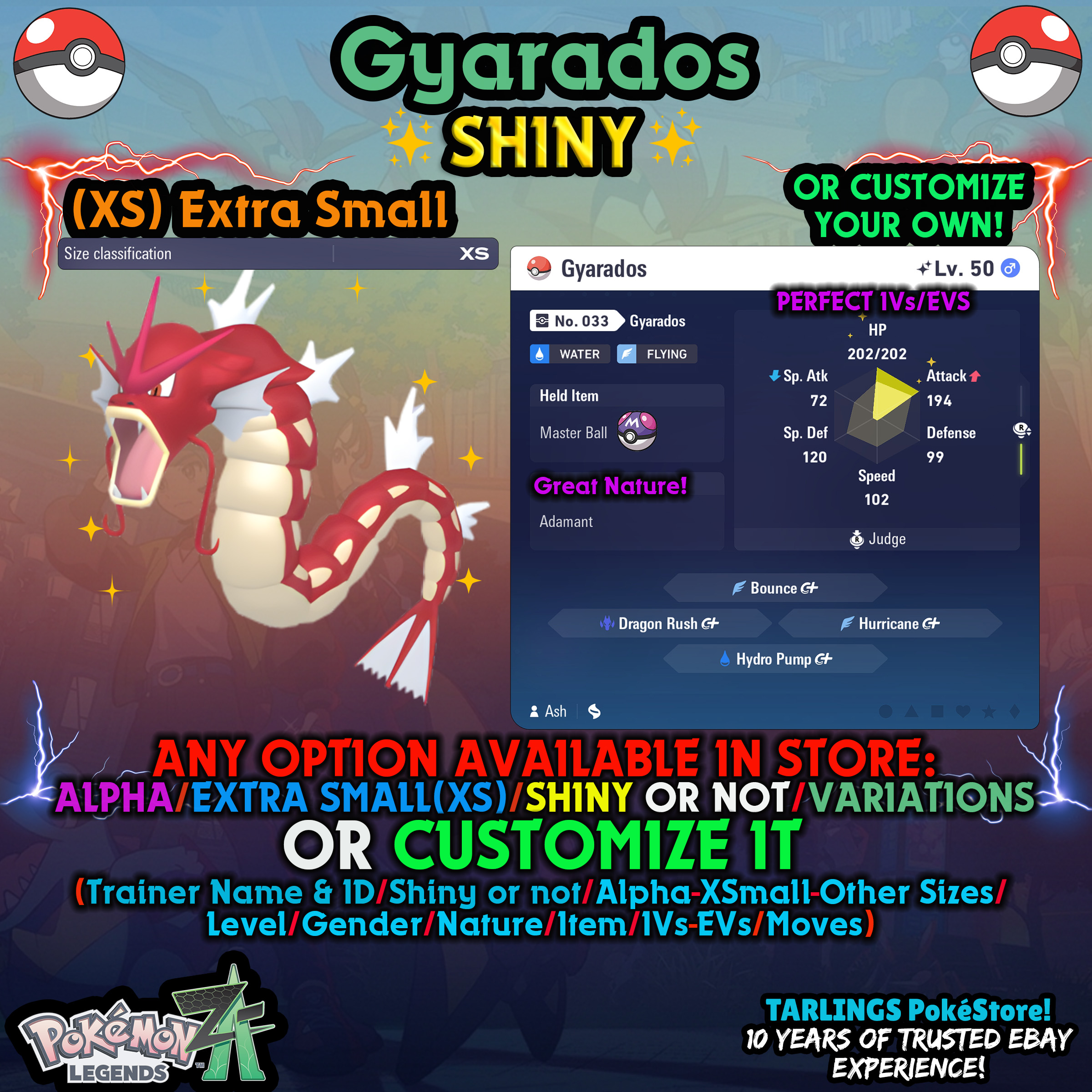 Pokemon Legends ZA 🐉 Gyarados - SHINY/NON/ALPHAS/XS/BUNDLES ✨ OR