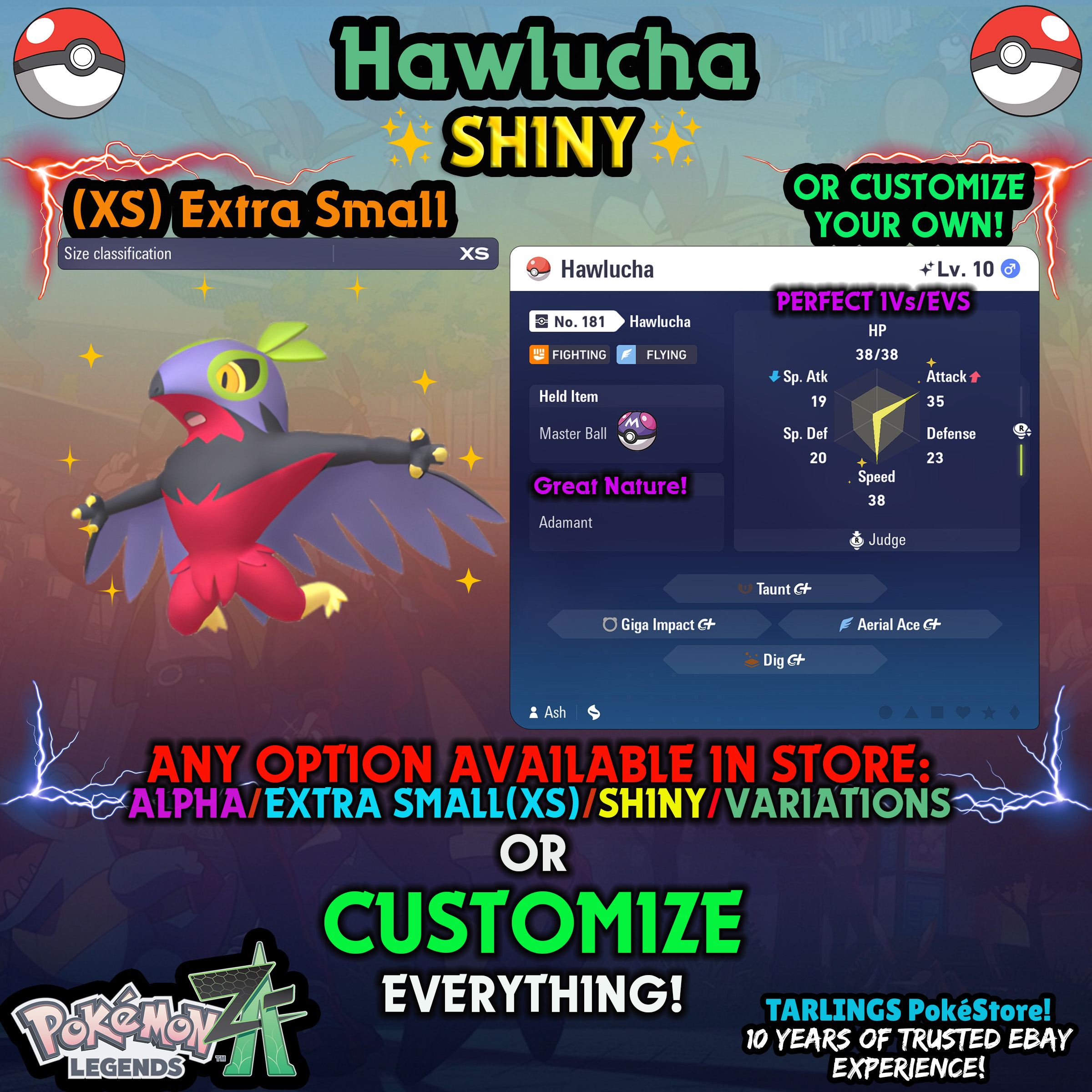 Pokemon Legends ZA π (XS) EXTRA SMALL - LOW LEVELS - SHINY β¨ IVs/Evs/CUSTOMS β¨ - Picture 120 of 146
