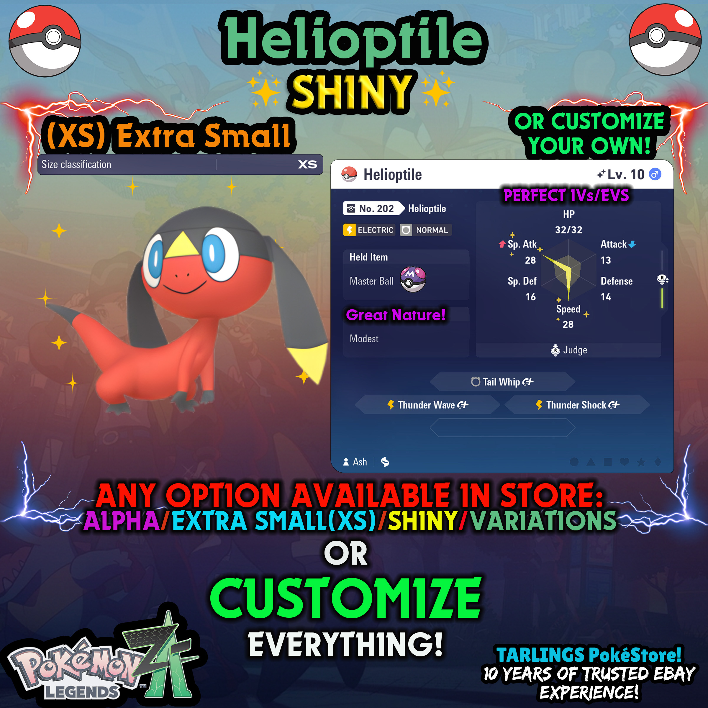 Pokemon Legends ZA π (XS) EXTRA SMALL - LOW LEVELS - SHINY β¨ IVs/Evs/CUSTOMS β¨ - Picture 133 of 146