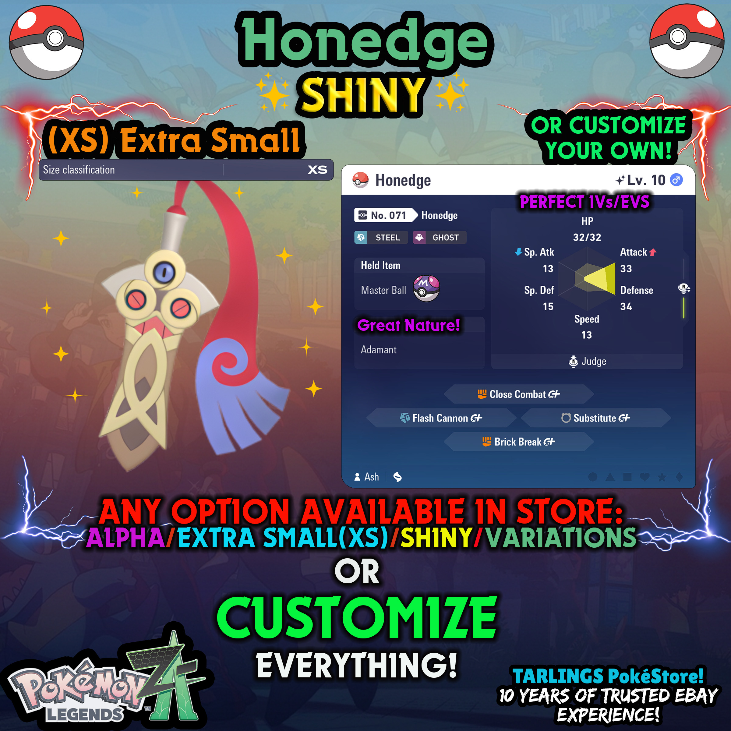 Pokemon Legends ZA π (XS) EXTRA SMALL - LOW LEVELS - SHINY β¨ IVs/Evs/CUSTOMS β¨ - Picture 37 of 146