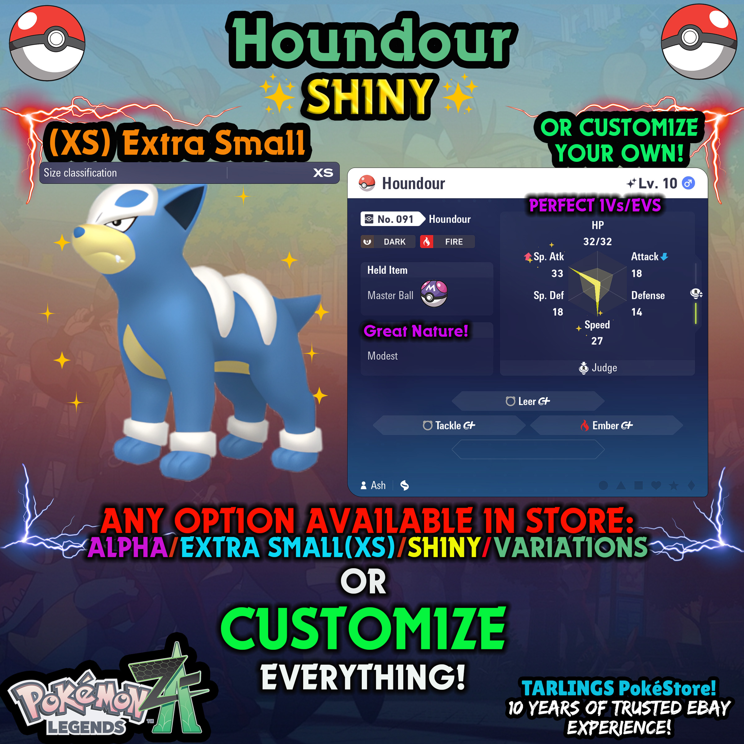 Pokemon Legends ZA π (XS) EXTRA SMALL - LOW LEVELS - SHINY β¨ IVs/Evs/CUSTOMS β¨ - Picture 48 of 146