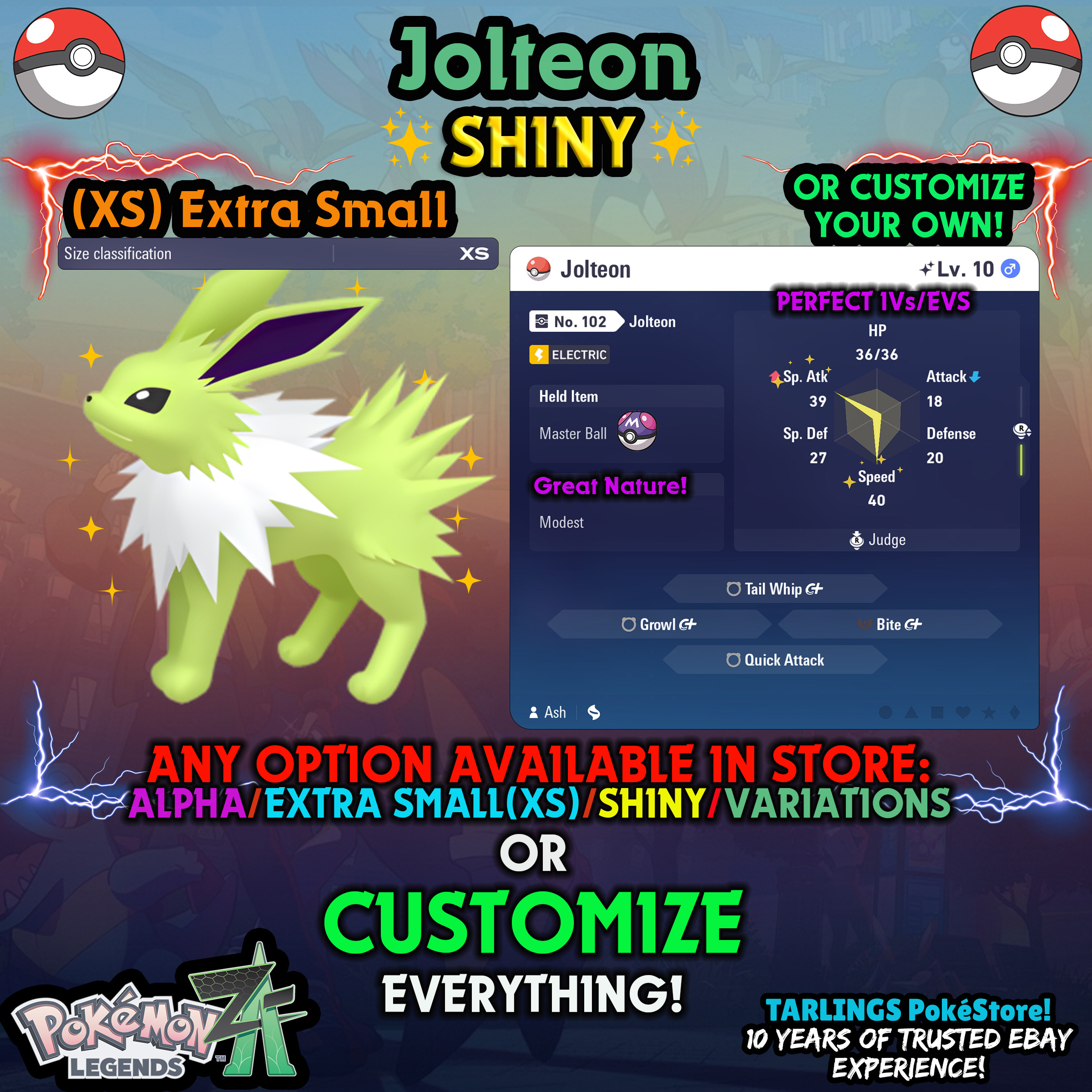 Pokemon Legends ZA π (XS) EXTRA SMALL - LOW LEVELS - SHINY β¨ IVs/Evs/CUSTOMS β¨ - Picture 57 of 146