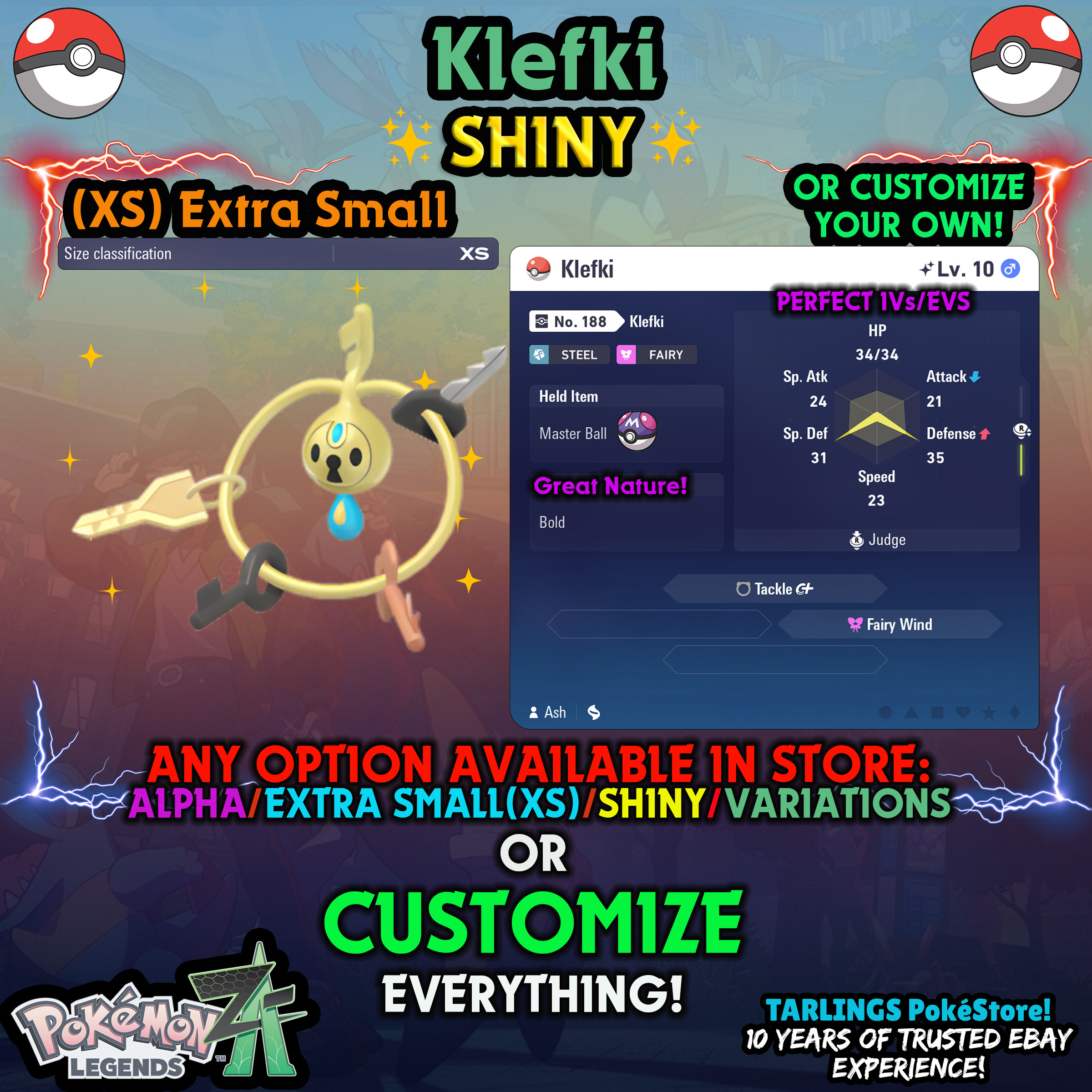 Pokemon Legends ZA π (XS) EXTRA SMALL - LOW LEVELS - SHINY β¨ IVs/Evs/CUSTOMS β¨ - Picture 125 of 146