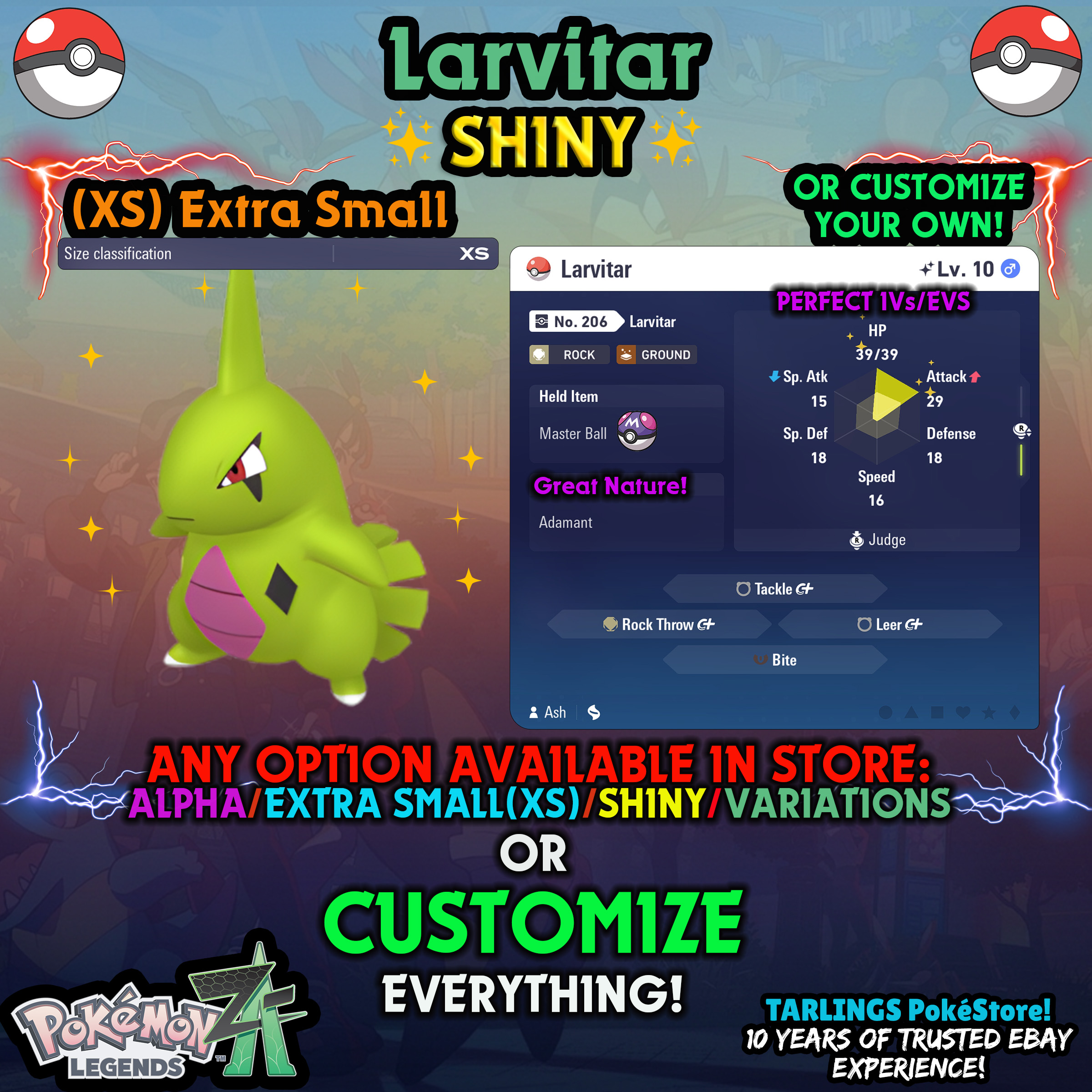 Pokemon Legends ZA π (XS) EXTRA SMALL - LOW LEVELS - SHINY β¨ IVs/Evs/CUSTOMS β¨ - Picture 137 of 146