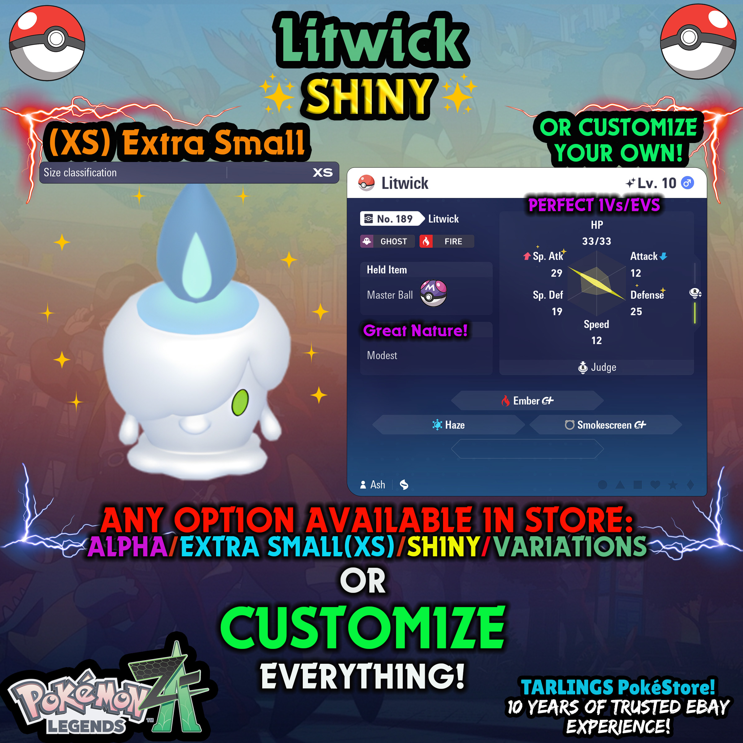 Pokemon Legends ZA π (XS) EXTRA SMALL - LOW LEVELS - SHINY β¨ IVs/Evs/CUSTOMS β¨ - Picture 126 of 146