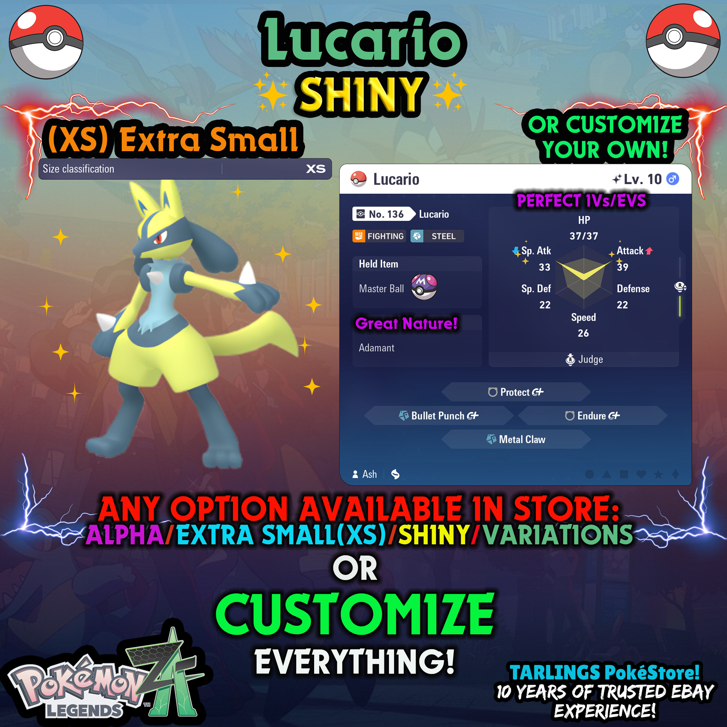Pokemon Legends ZA π (XS) EXTRA SMALL - LOW LEVELS - SHINY β¨ IVs/Evs/CUSTOMS β¨ - Picture 78 of 146