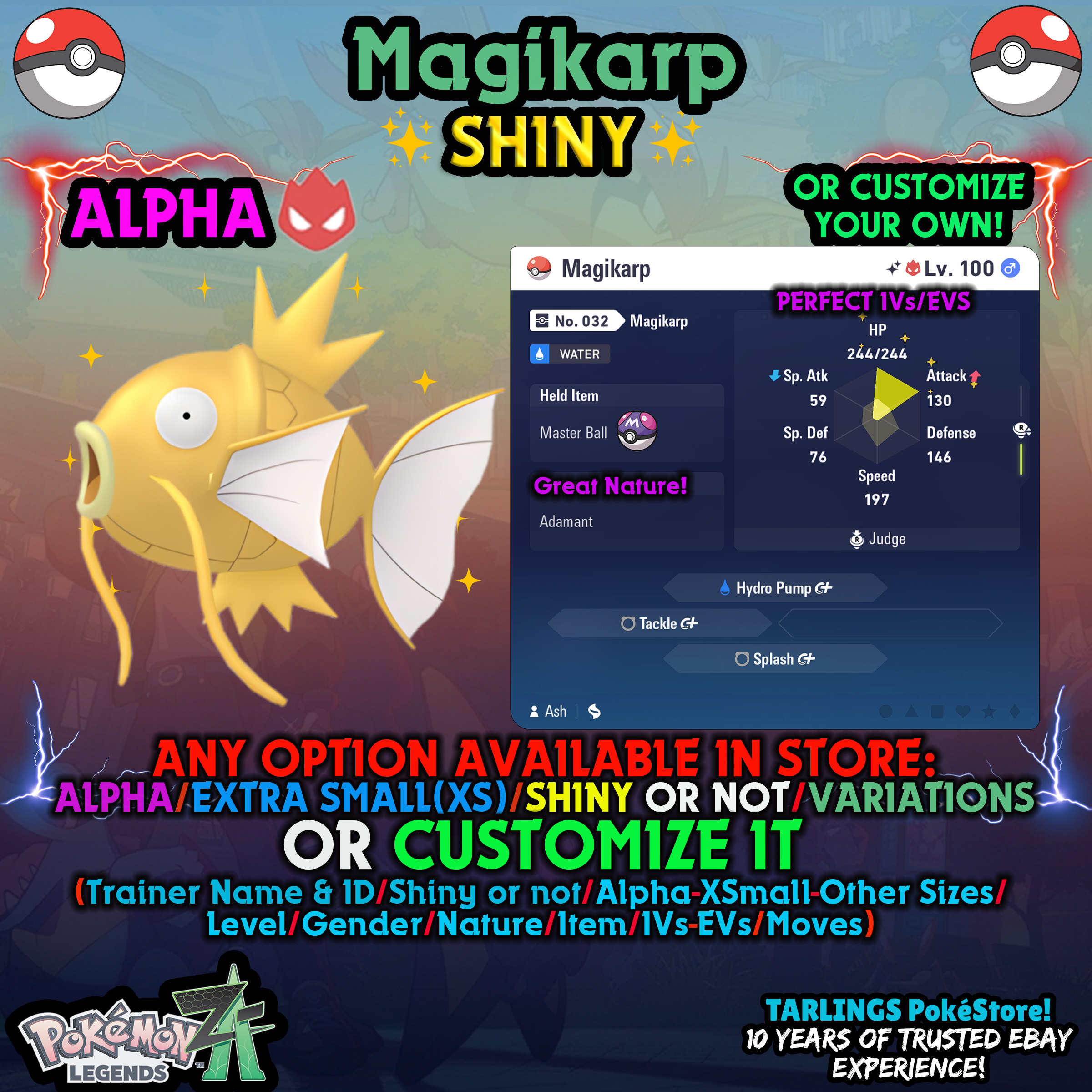 Pokemon Legenden ZA 🐉 Magikarp - SHINY or NON-SHINY ✨ IVs/Masterball/Customs ✨ - Bild 14 von 20