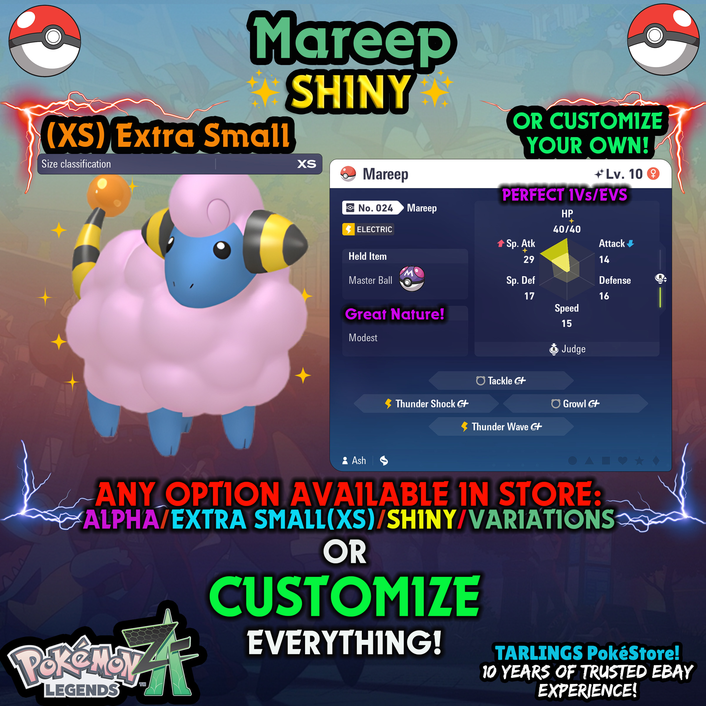 Pokemon Legends ZA π (XS) EXTRA SMALL - LOW LEVELS - SHINY β¨ IVs/Evs/CUSTOMS β¨ - Picture 11 of 146