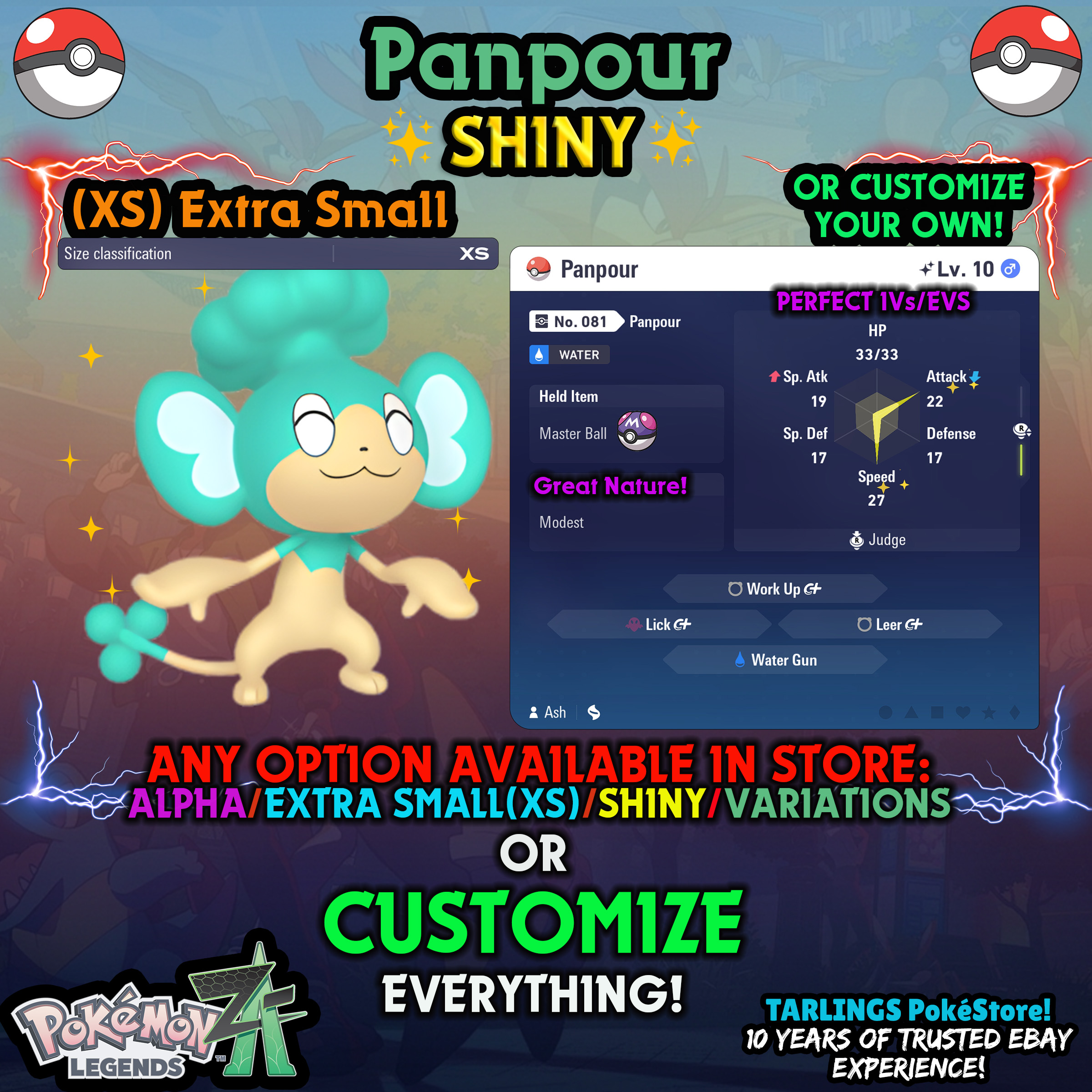 Pokemon Legends ZA π (XS) EXTRA SMALL - LOW LEVELS - SHINY β¨ IVs/Evs/CUSTOMS β¨ - Picture 43 of 146