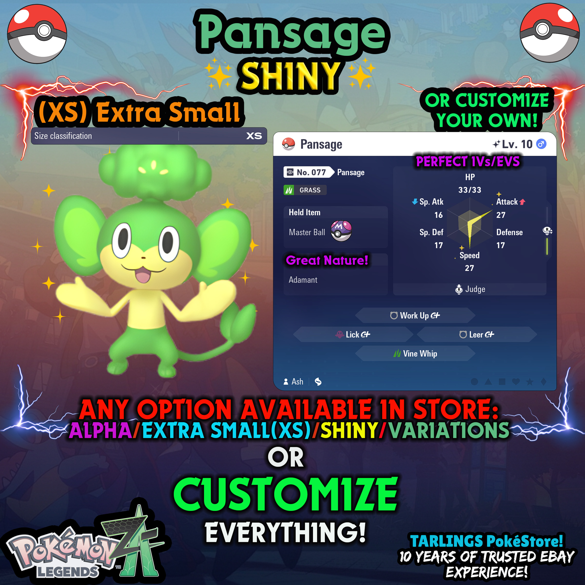 Pokemon Legends ZA π (XS) EXTRA SMALL - LOW LEVELS - SHINY β¨ IVs/Evs/CUSTOMS β¨ - Picture 39 of 146