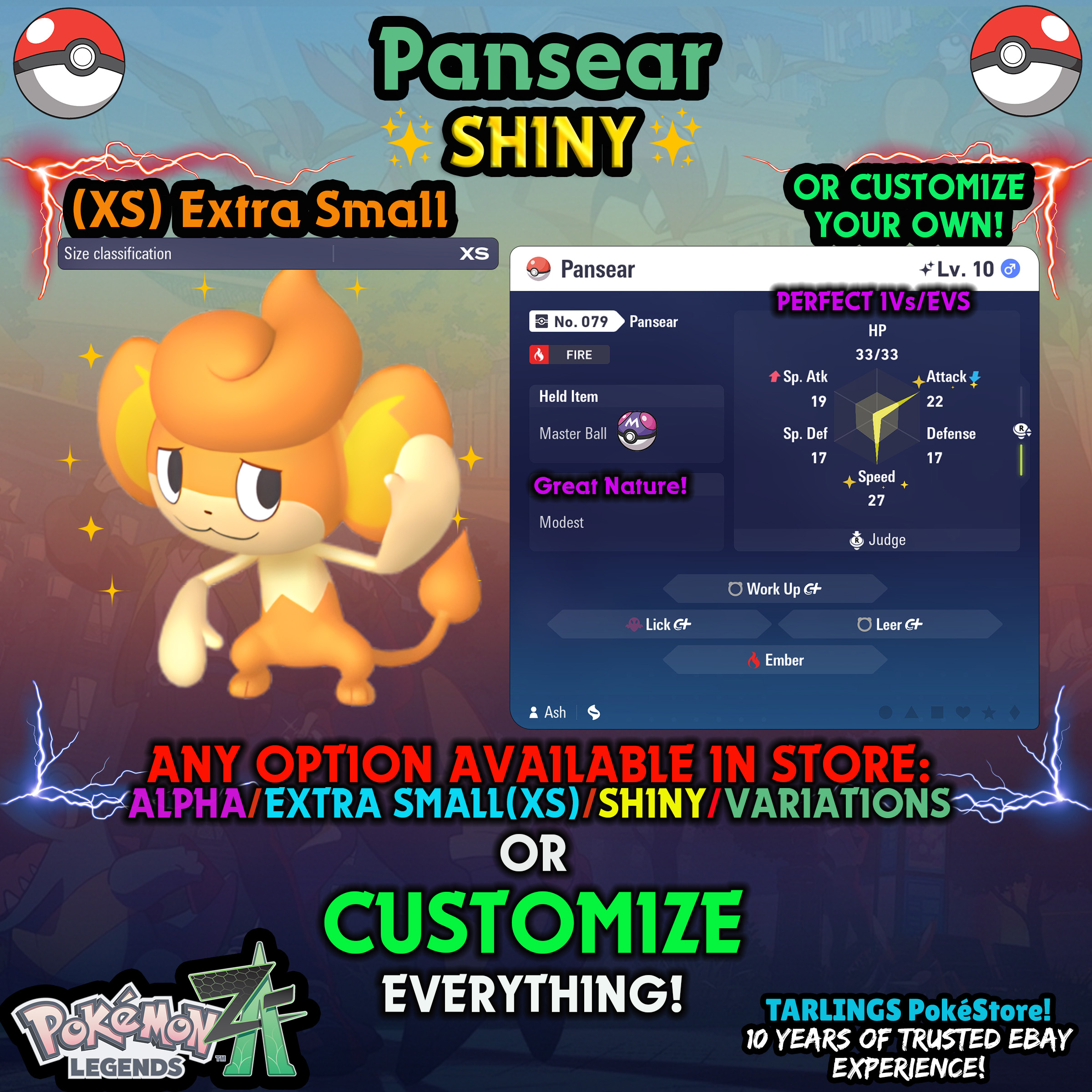 Pokemon Legends ZA π (XS) EXTRA SMALL - LOW LEVELS - SHINY β¨ IVs/Evs/CUSTOMS β¨ - Picture 41 of 146