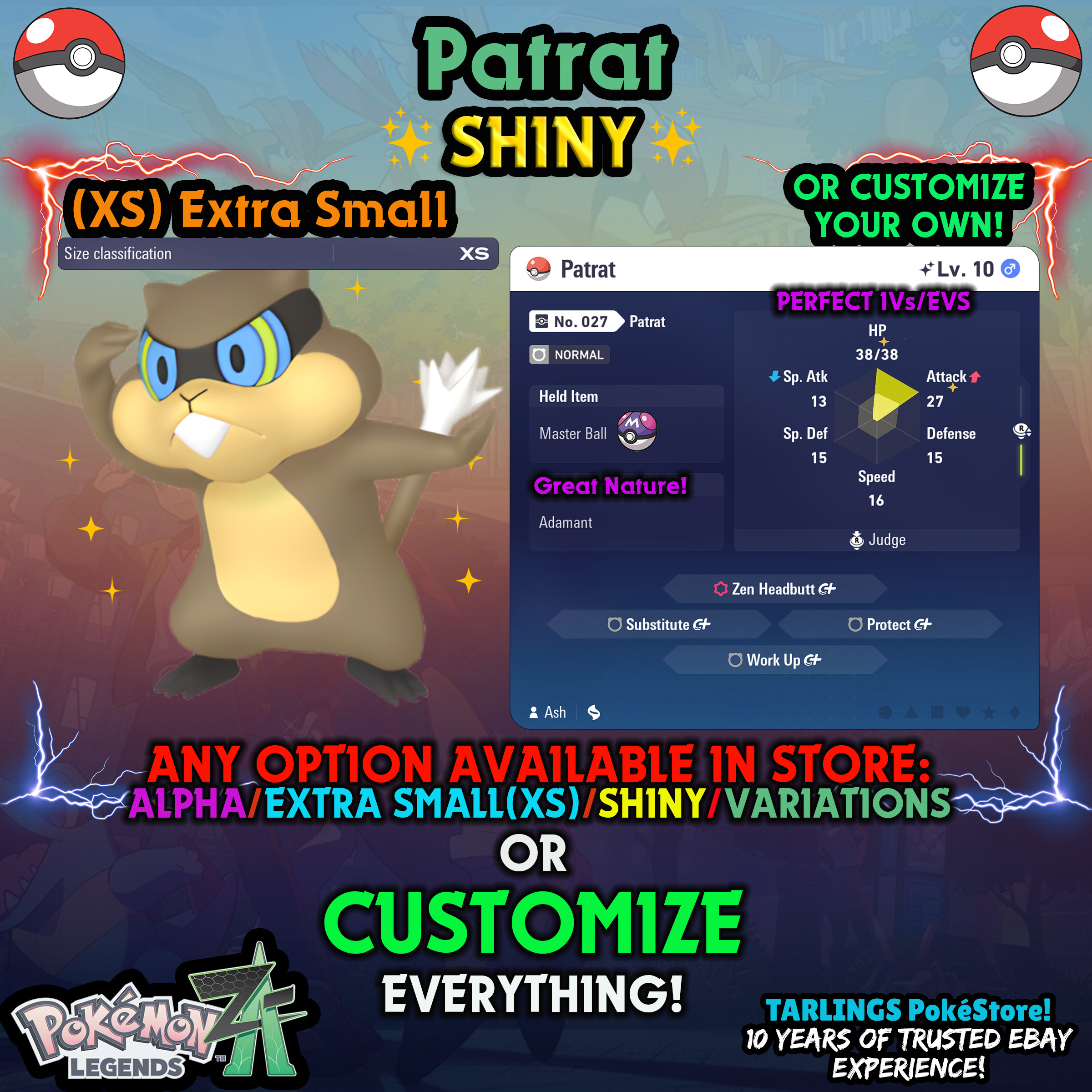 Pokemon Legends ZA π (XS) EXTRA SMALL - LOW LEVELS - SHINY β¨ IVs/Evs/CUSTOMS β¨ - Picture 12 of 146