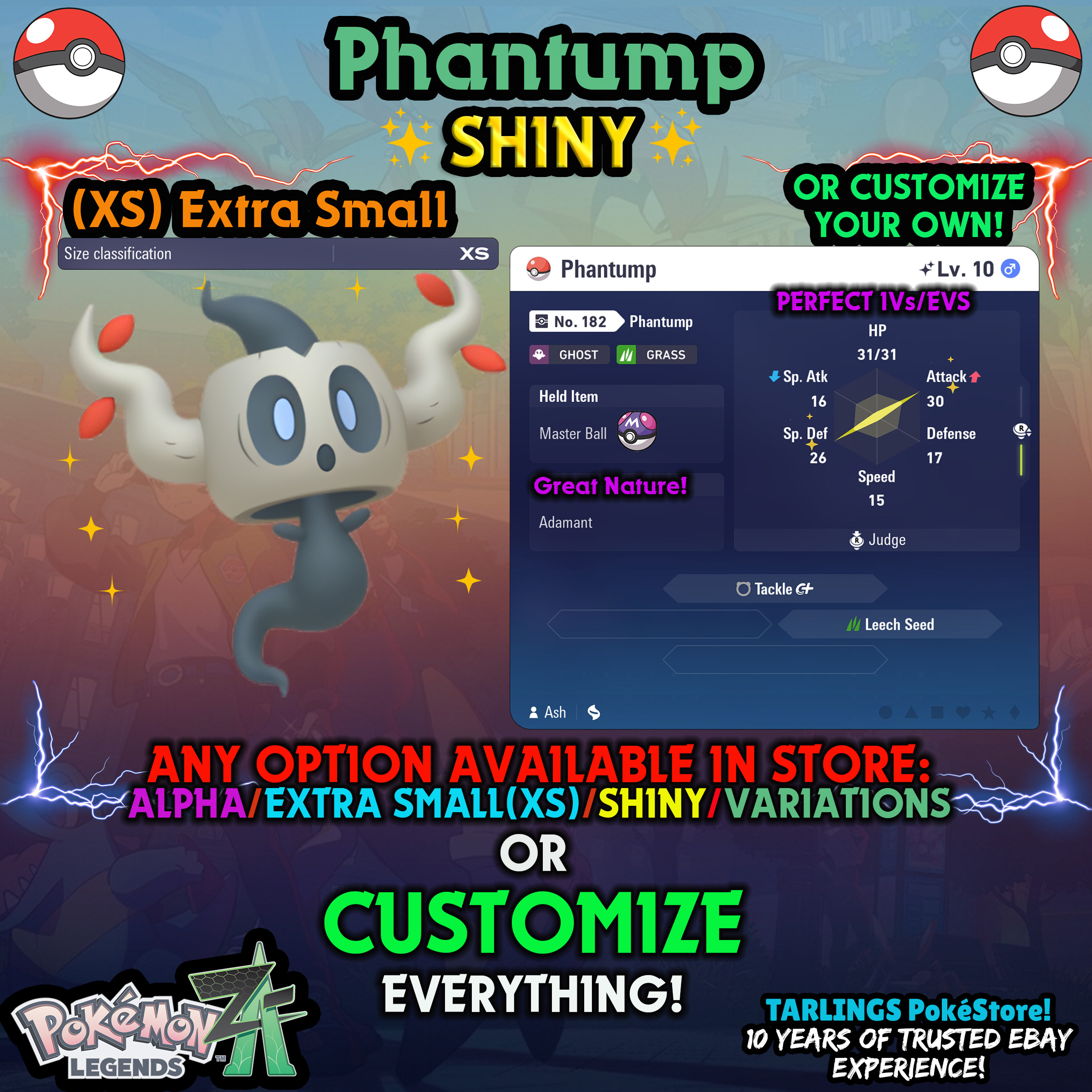 Pokemon Legends ZA π (XS) EXTRA SMALL - LOW LEVELS - SHINY β¨ IVs/Evs/CUSTOMS β¨ - Picture 121 of 146