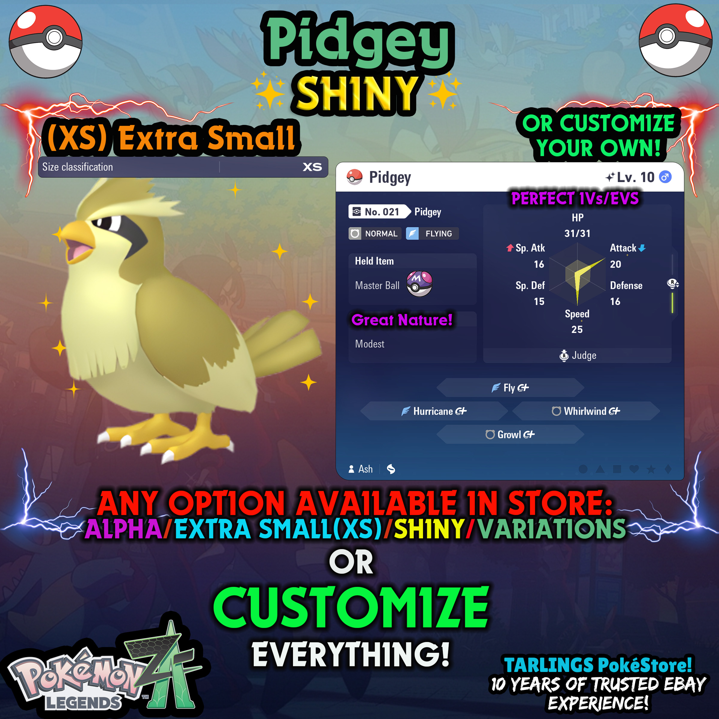 Pokemon Legends ZA π (XS) EXTRA SMALL - LOW LEVELS - SHINY β¨ IVs/Evs/CUSTOMS β¨ - Picture 10 of 146