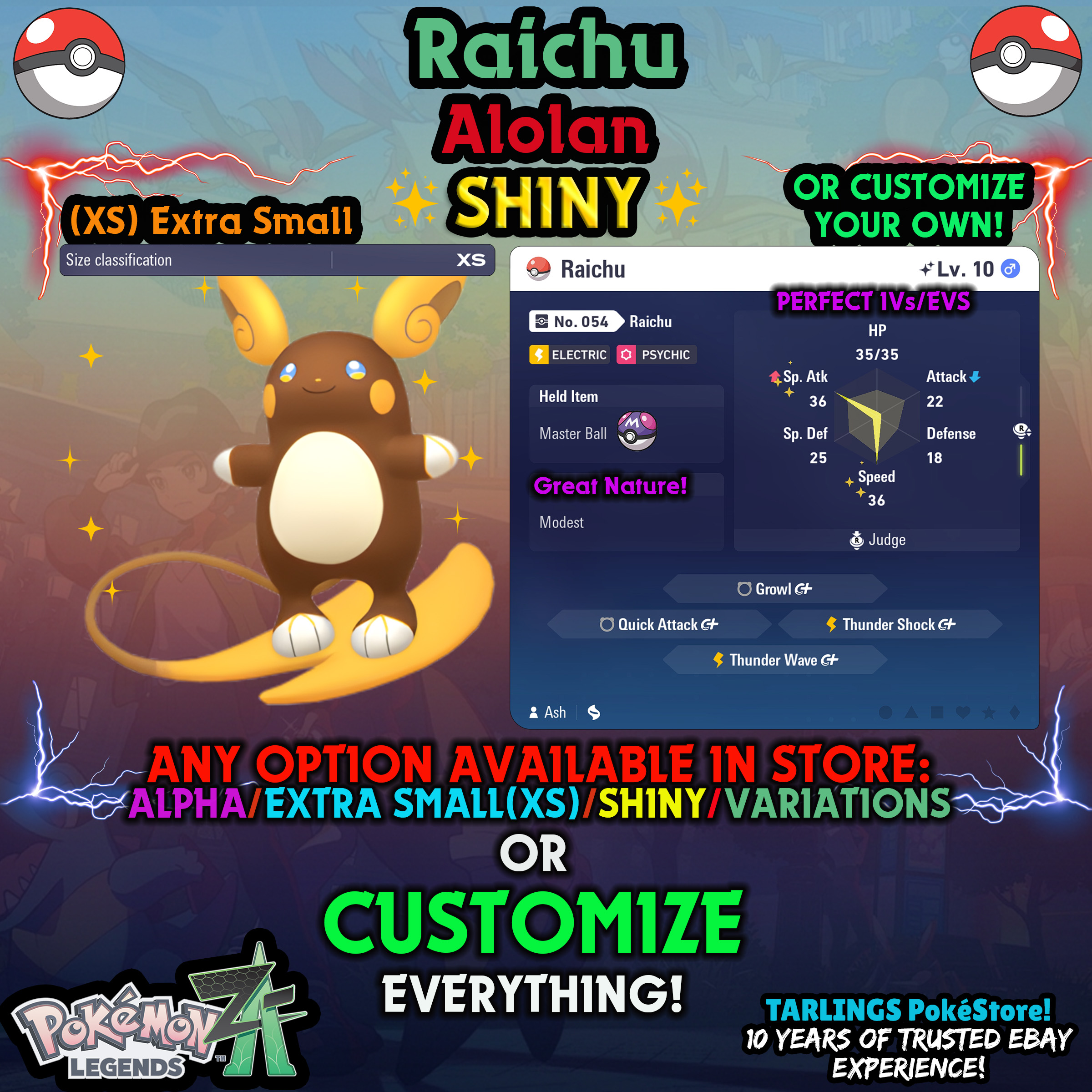 Pokemon Legends ZA π (XS) EXTRA SMALL - LOW LEVELS - SHINY β¨ IVs/Evs/CUSTOMS β¨ - Picture 28 of 146