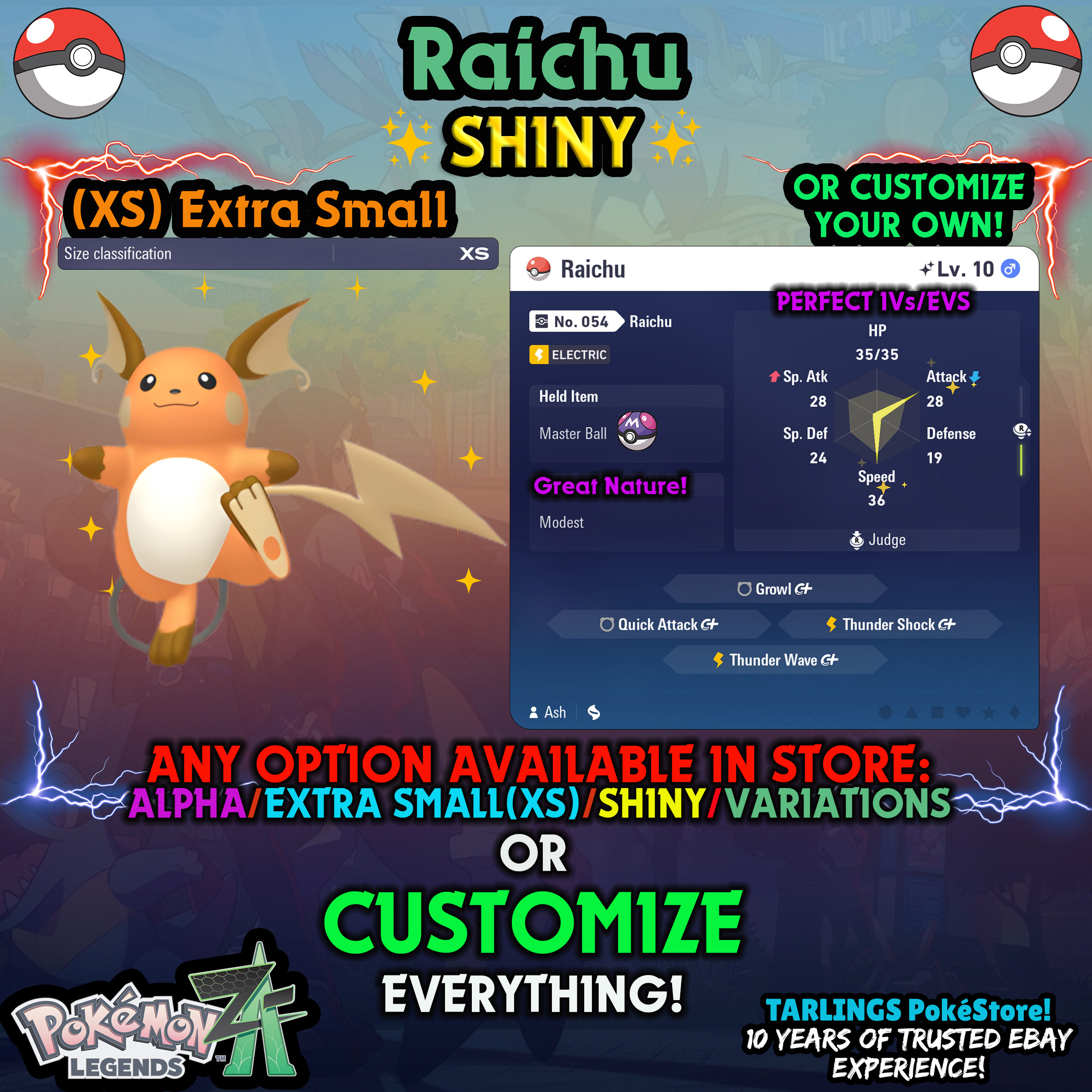 Pokemon Legends ZA π (XS) EXTRA SMALL - LOW LEVELS - SHINY β¨ IVs/Evs/CUSTOMS β¨ - Picture 27 of 146