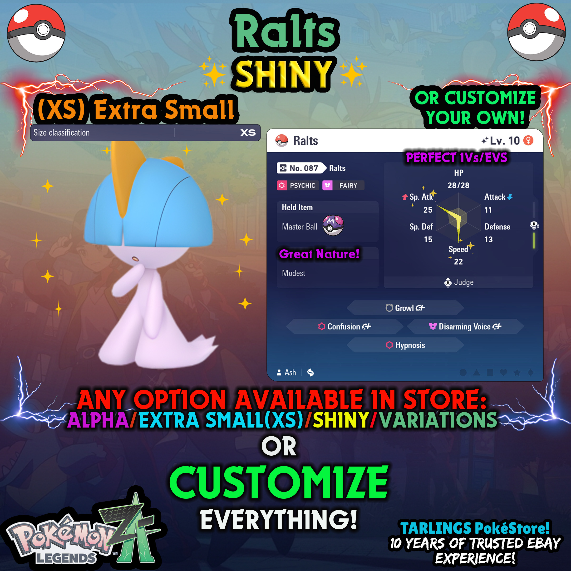 Pokemon Legends ZA π (XS) EXTRA SMALL - LOW LEVELS - SHINY β¨ IVs/Evs/CUSTOMS β¨ - Picture 47 of 146