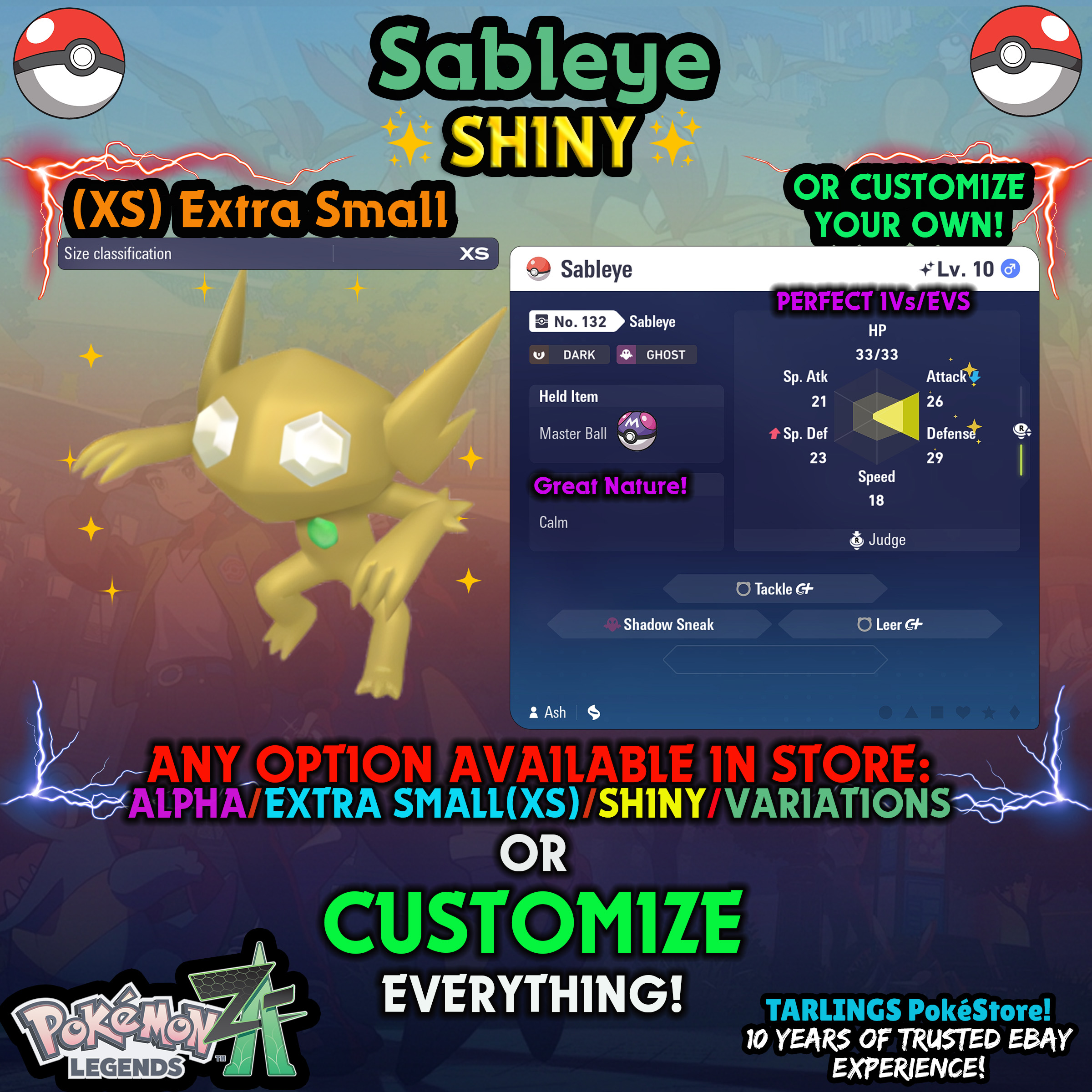 Pokemon Legends ZA π (XS) EXTRA SMALL - LOW LEVELS - SHINY β¨ IVs/Evs/CUSTOMS β¨ - Picture 74 of 146