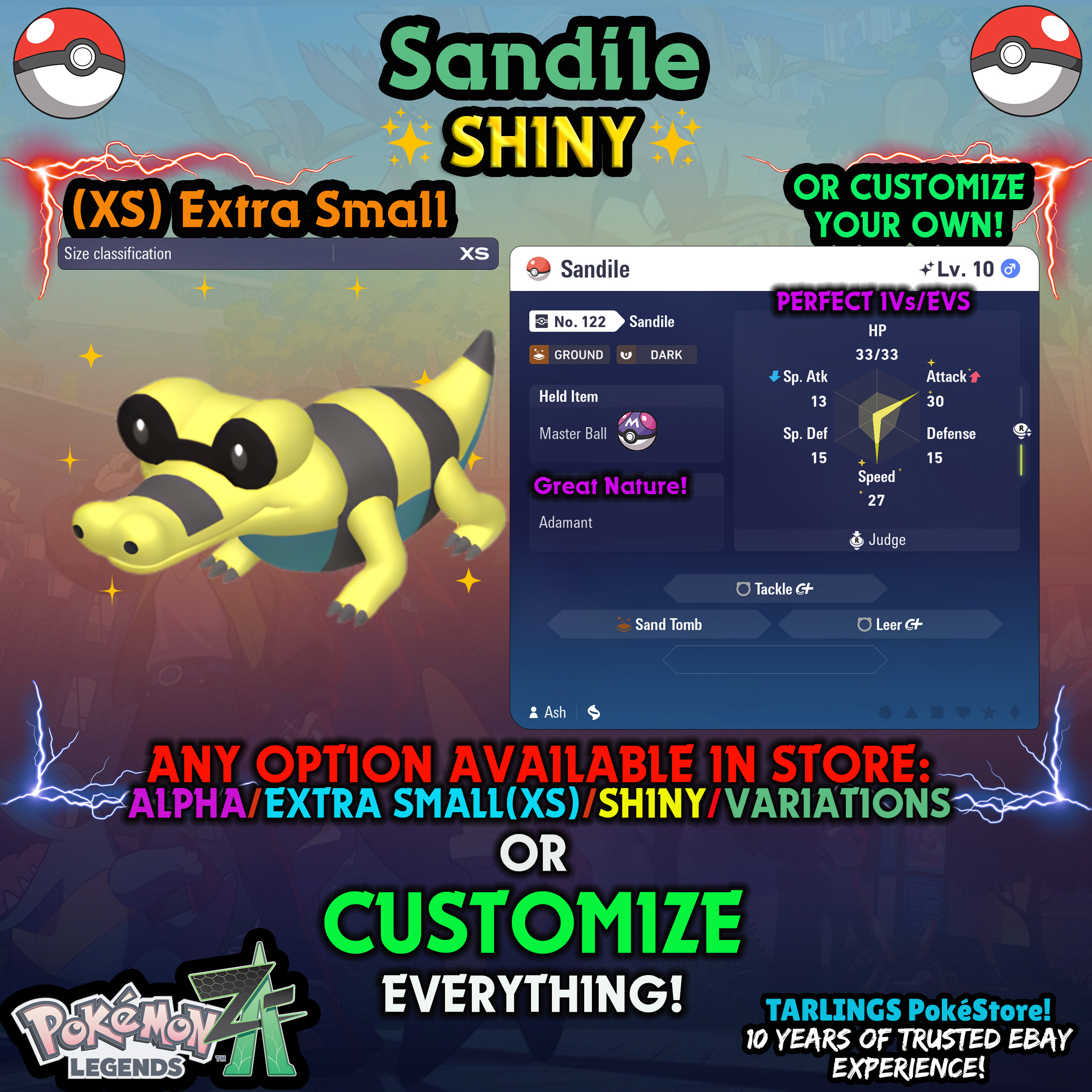 Pokemon Legends ZA π (XS) EXTRA SMALL - LOW LEVELS - SHINY β¨ IVs/Evs/CUSTOMS β¨ - Picture 70 of 146