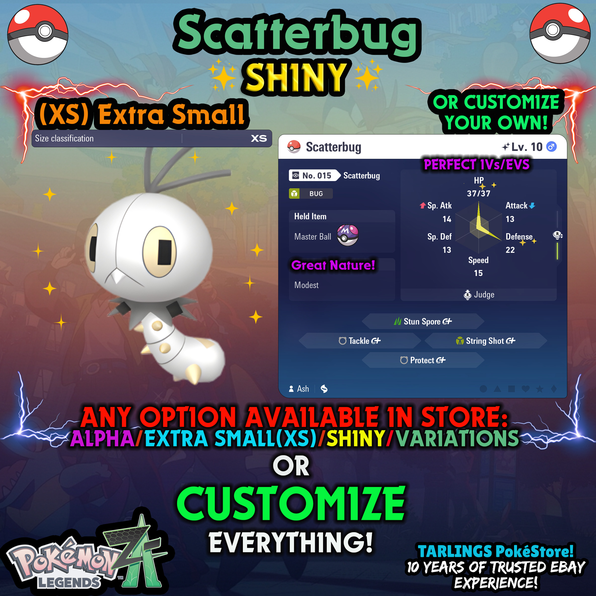 Pokemon Legends ZA π (XS) EXTRA SMALL - LOW LEVELS - SHINY β¨ IVs/Evs/CUSTOMS β¨ - Picture 8 of 146