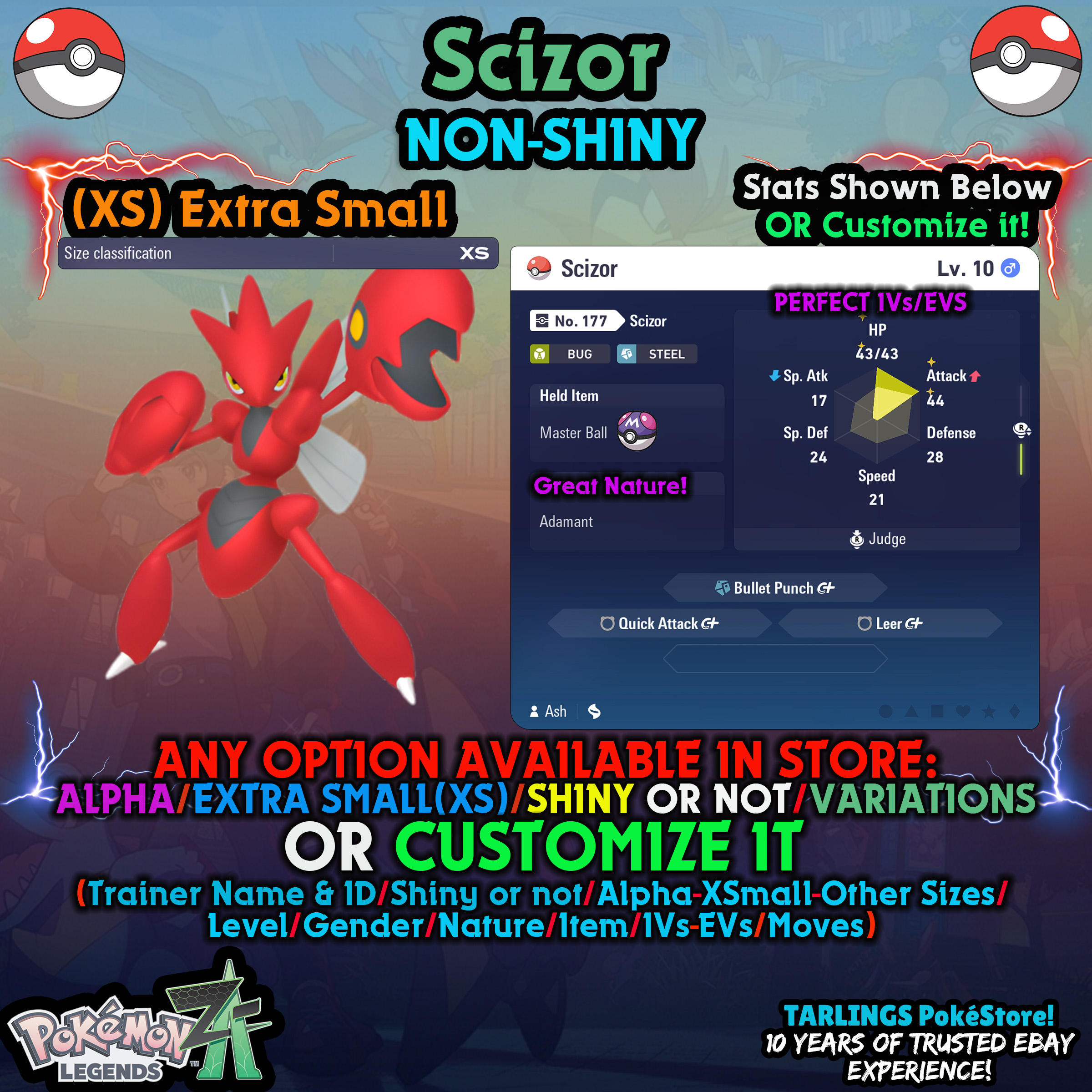 Pokemon Leggende ZA π Scizor - SHINY/NON/ALPHAS/XS/BUNDLE β¨ O PERSONALIZZATO β¨ - Foto 15 di 20