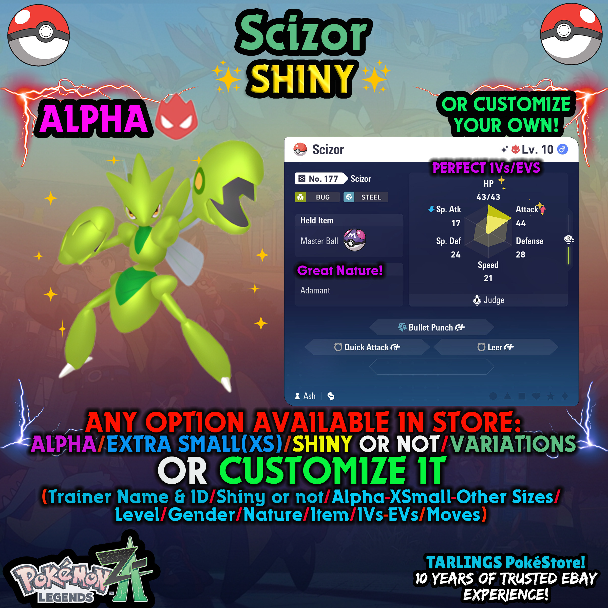 Pokemon Leggende ZA π Scizor - SHINY/NON/ALPHAS/XS/BUNDLE β¨ O PERSONALIZZATO β¨ - Foto 12 di 20