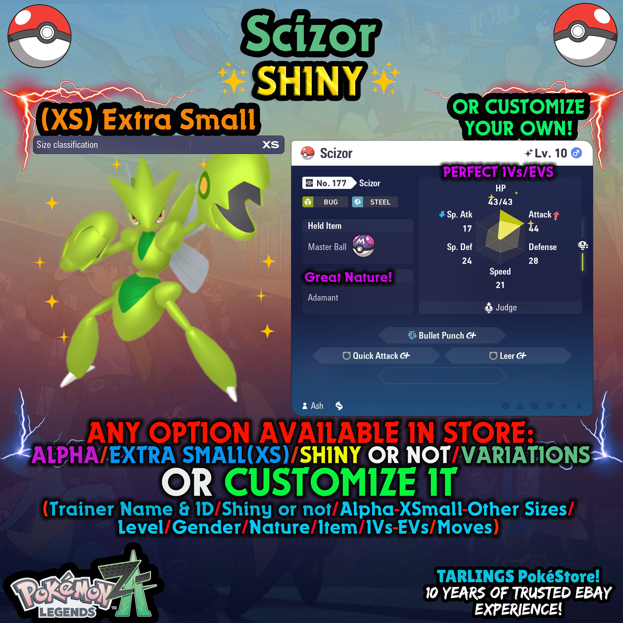 Pokemon Leggende ZA π Scizor - SHINY/NON/ALPHAS/XS/BUNDLE β¨ O PERSONALIZZATO β¨ - Foto 18 di 20