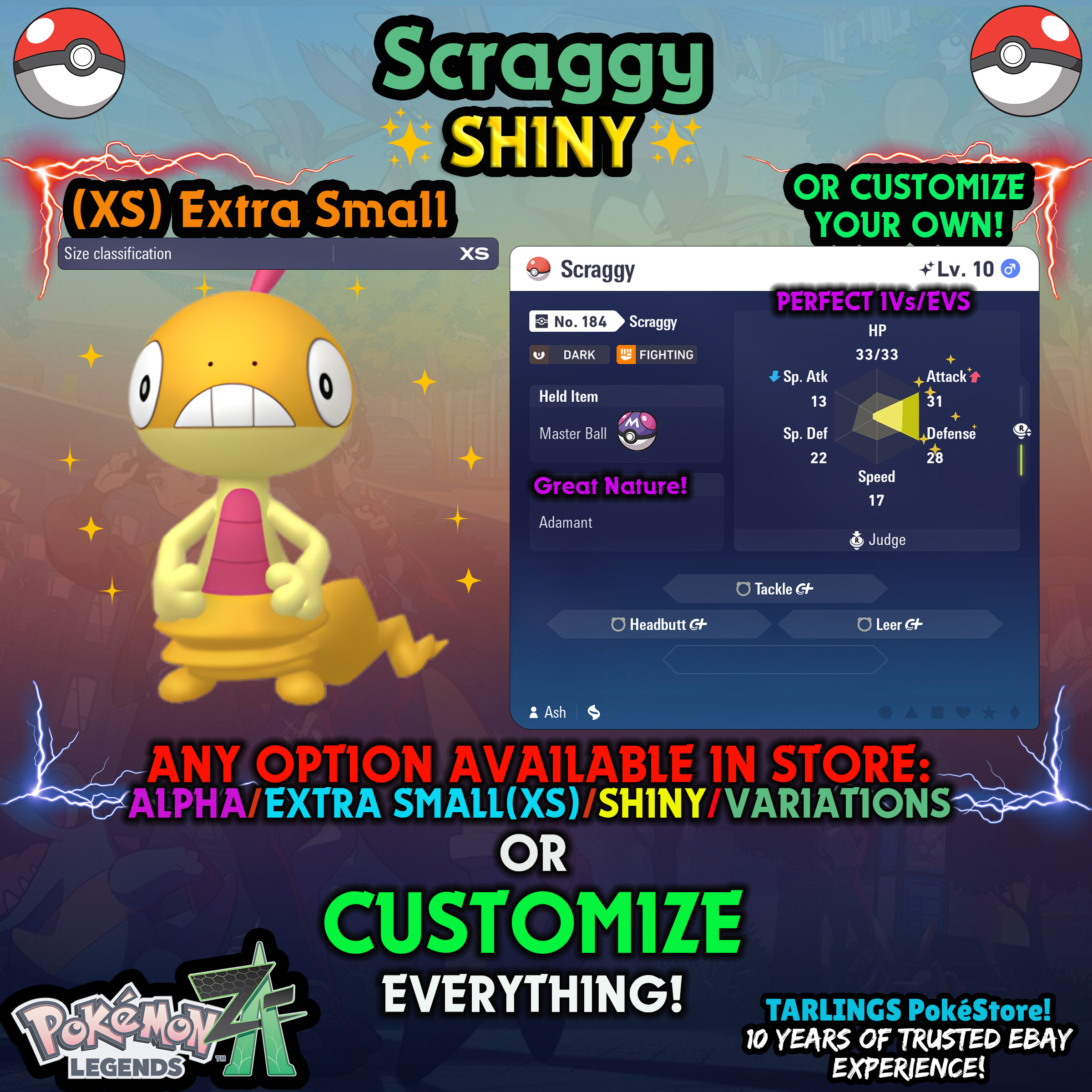 Pokemon Legends ZA π (XS) EXTRA SMALL - LOW LEVELS - SHINY β¨ IVs/Evs/CUSTOMS β¨ - Picture 123 of 146